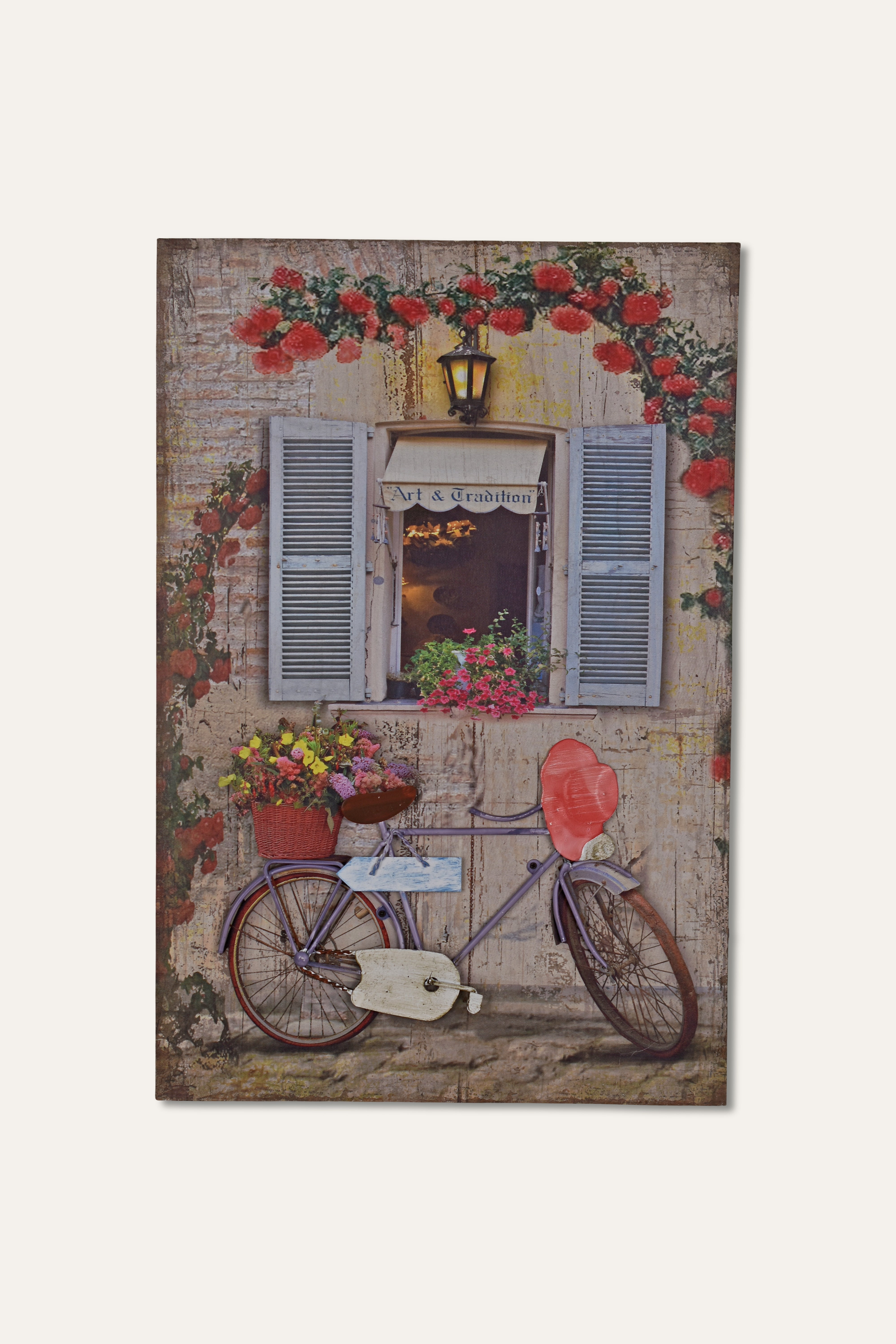 Rustic Bicycle Window Canvas Wall Art