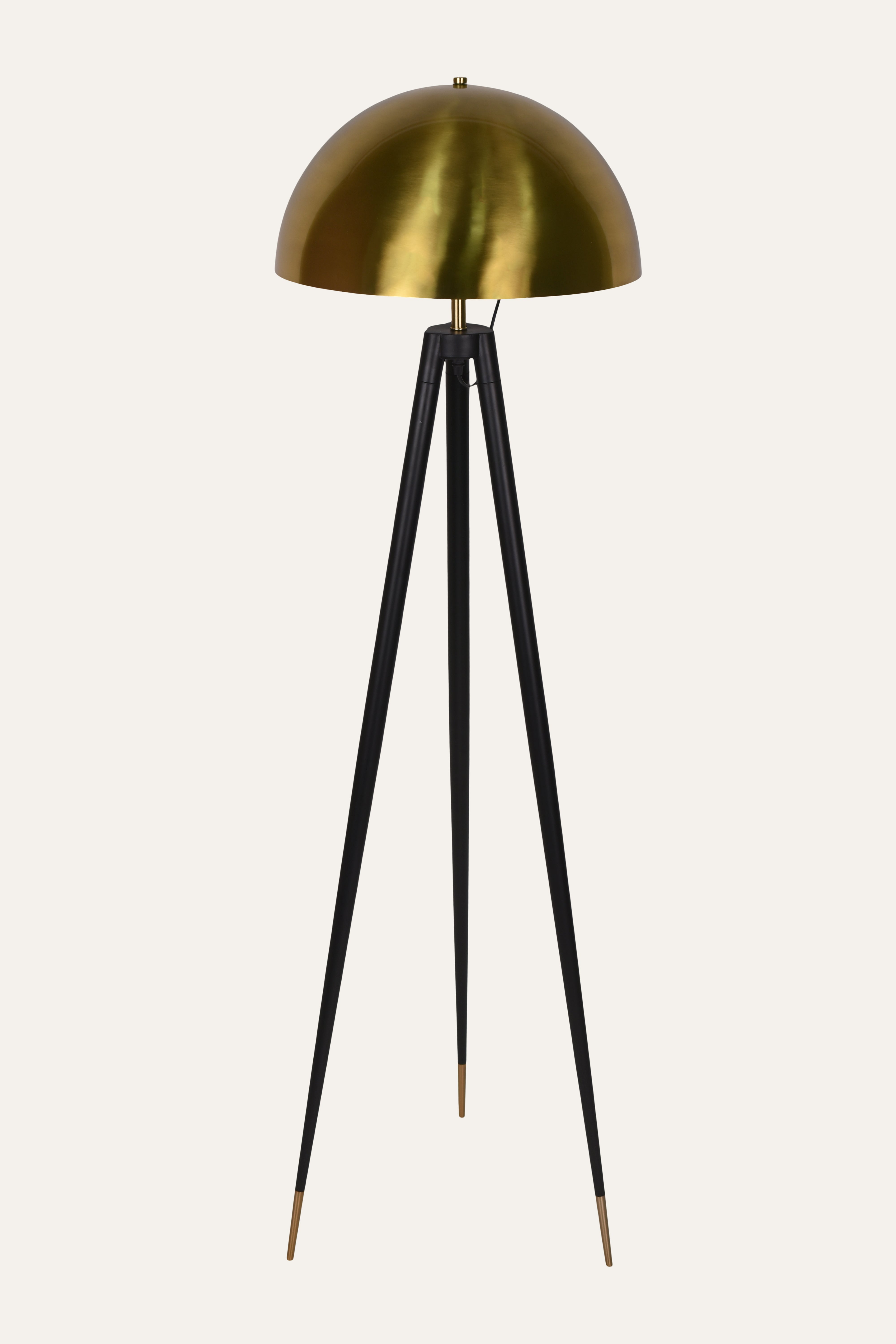 Luxury Brass Finish Dome Tripod Floor Lamp
