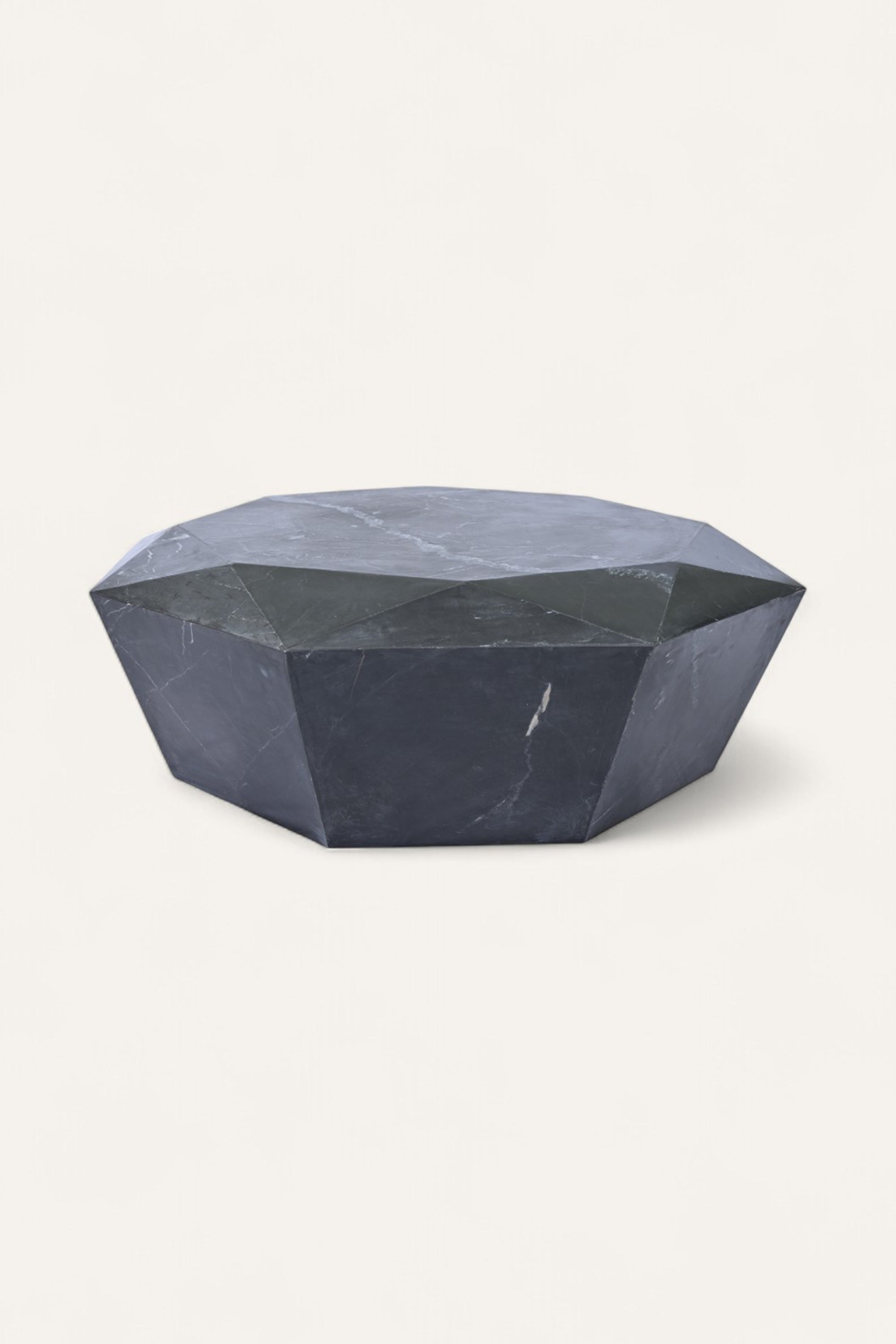 Modern Diamond Shaped Black Marble Coffee Table