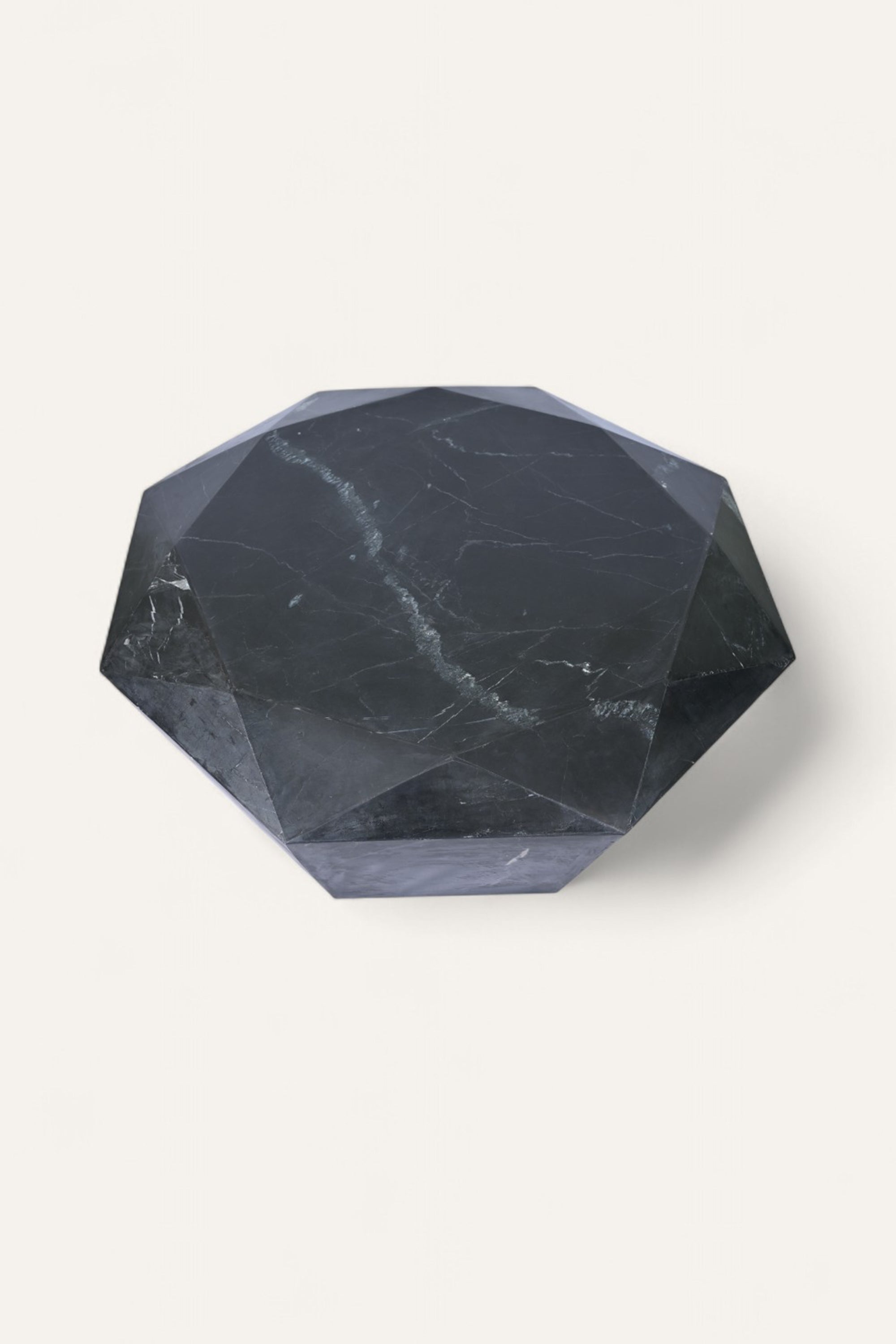 Modern Diamond Shaped Black Marble Coffee Table