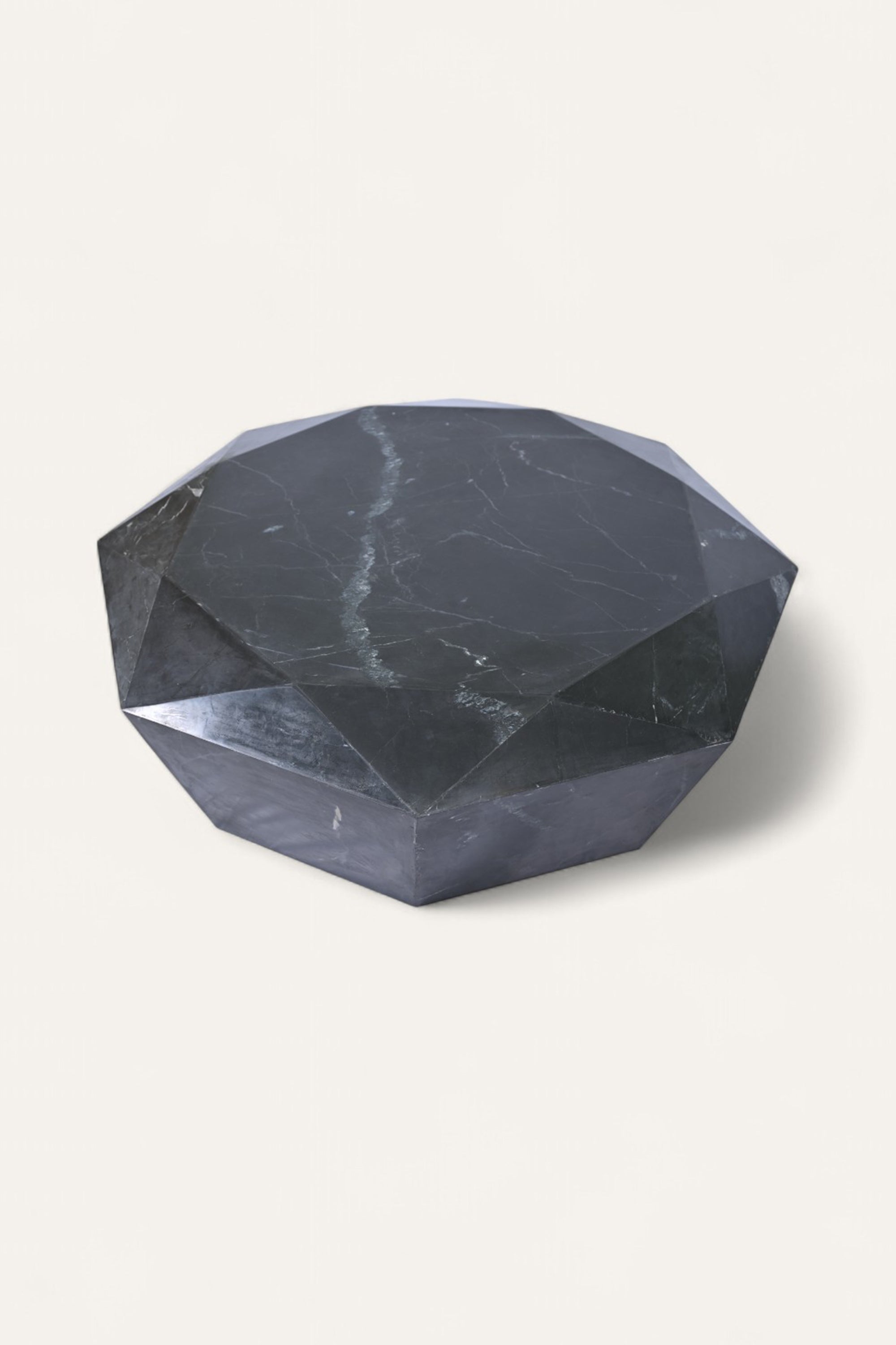 Modern Diamond Shaped Black Marble Coffee Table