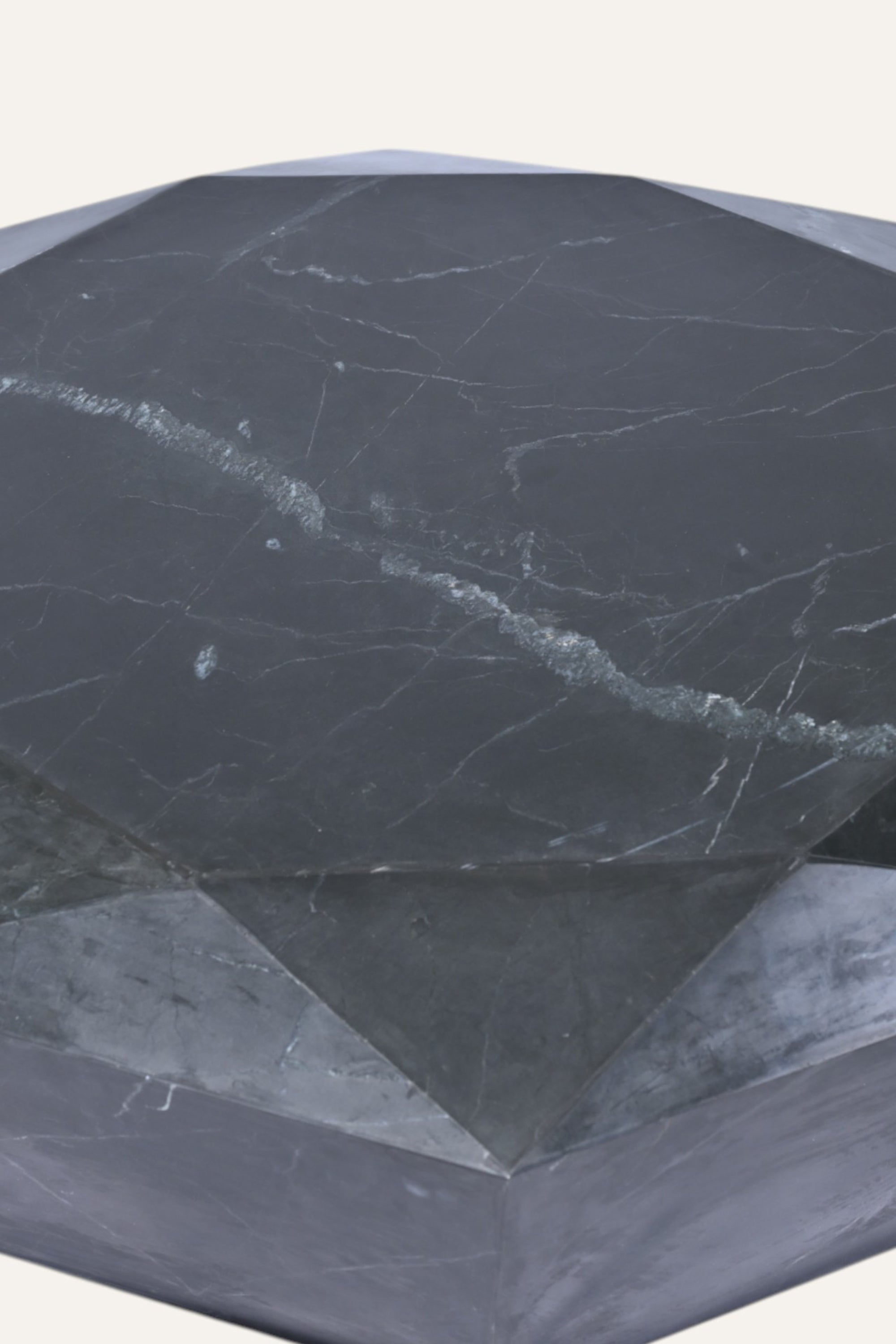 Modern Diamond Shaped Black Marble Coffee Table