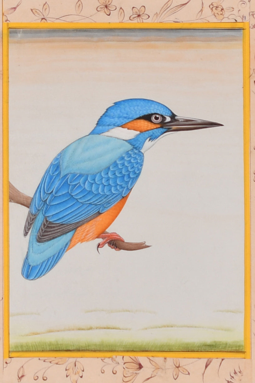 Handmade Kingfisher Bird Art Watercolor Painting