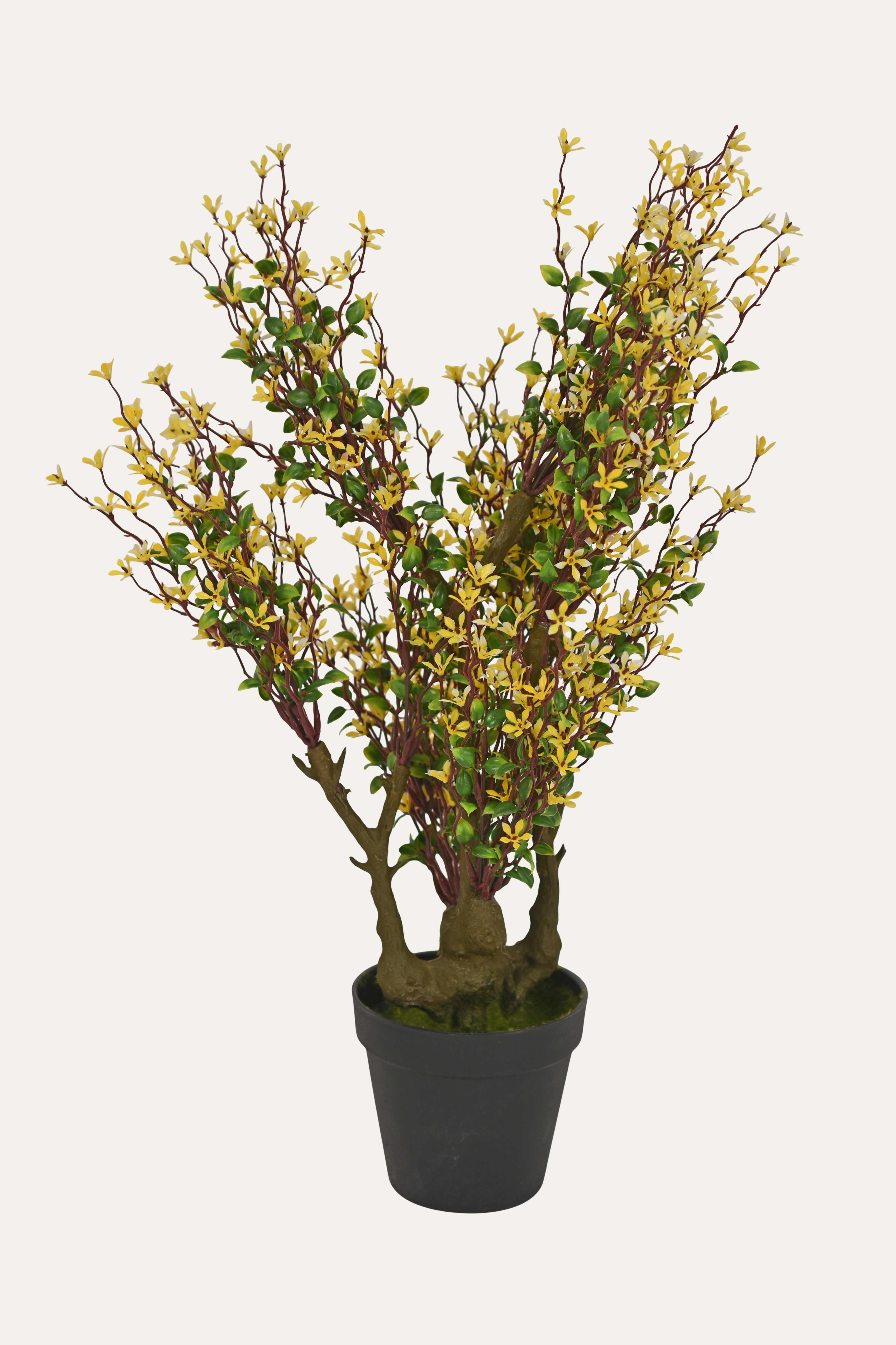 Yellow Blush Bloom Artificial Flowering Plant