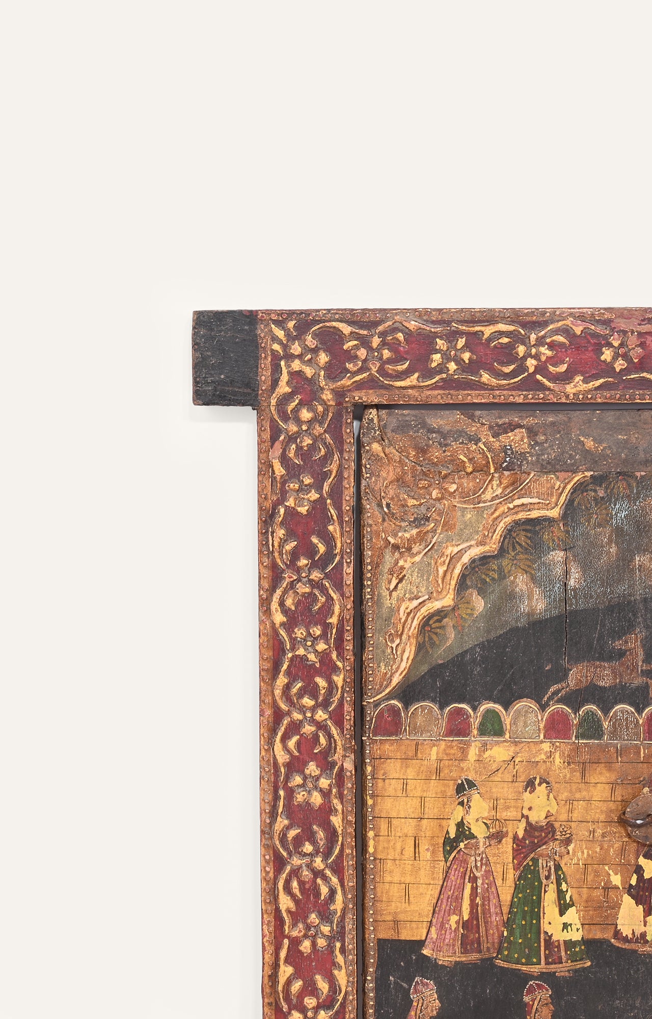 "Mughal Majesty in Wood: Artistry of Courtly Life"