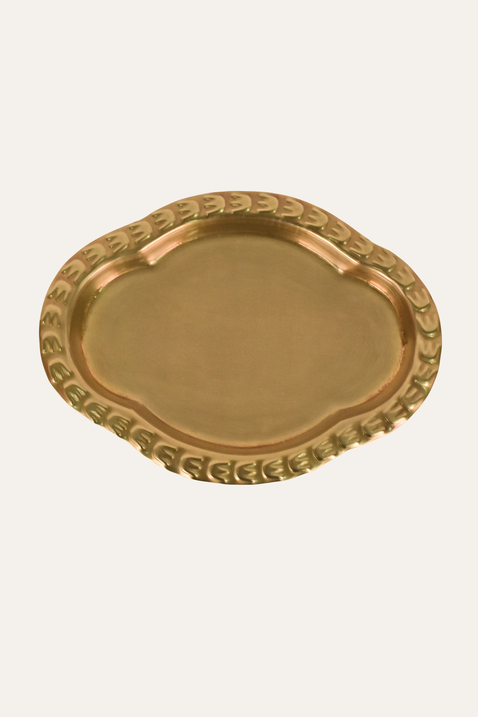 Handcrafted Antique Brass Salt & Pepper Shaker Set with Decorative Tray