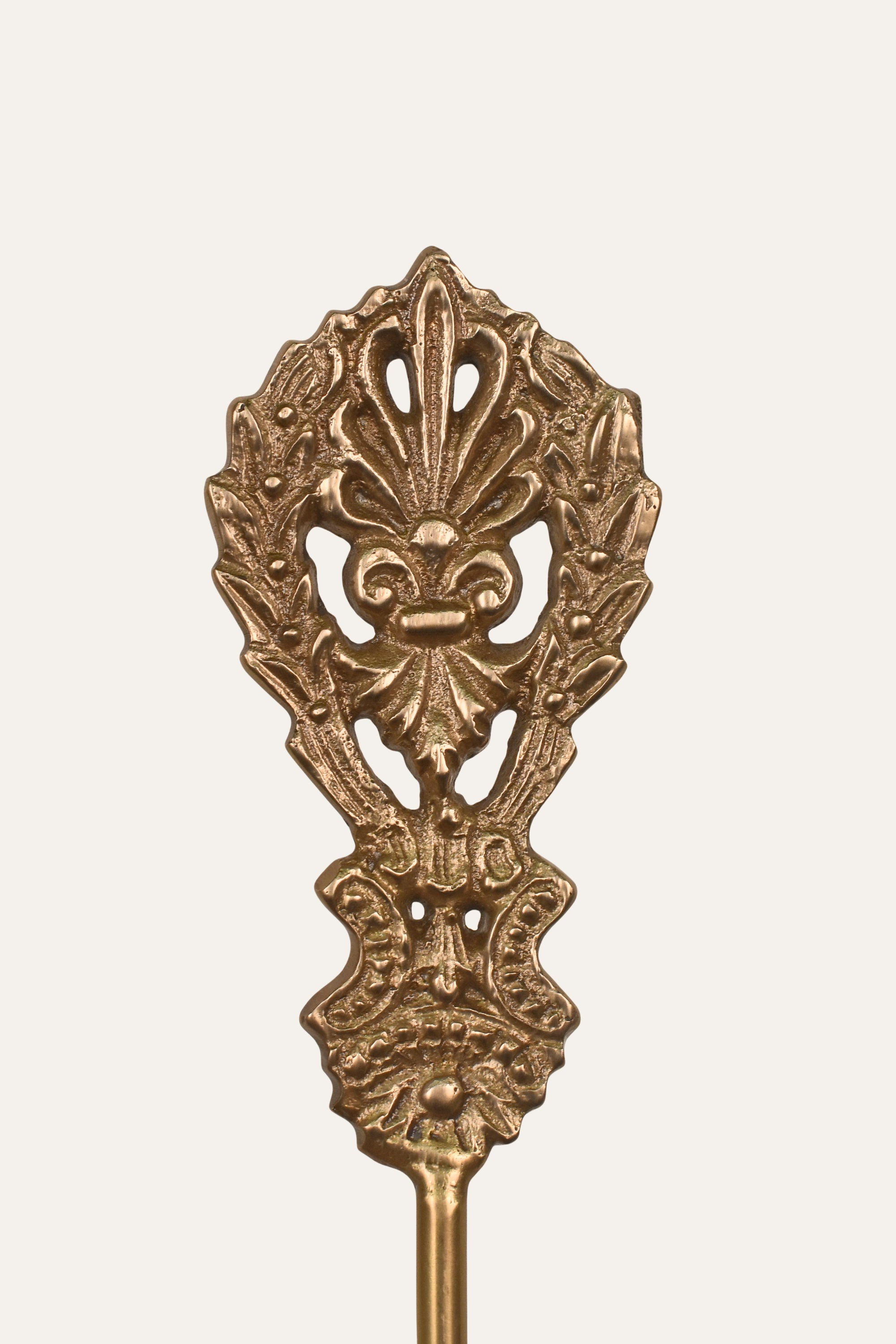 Handcrafted Antique Brass Candle Snuffer with Ornate Handle