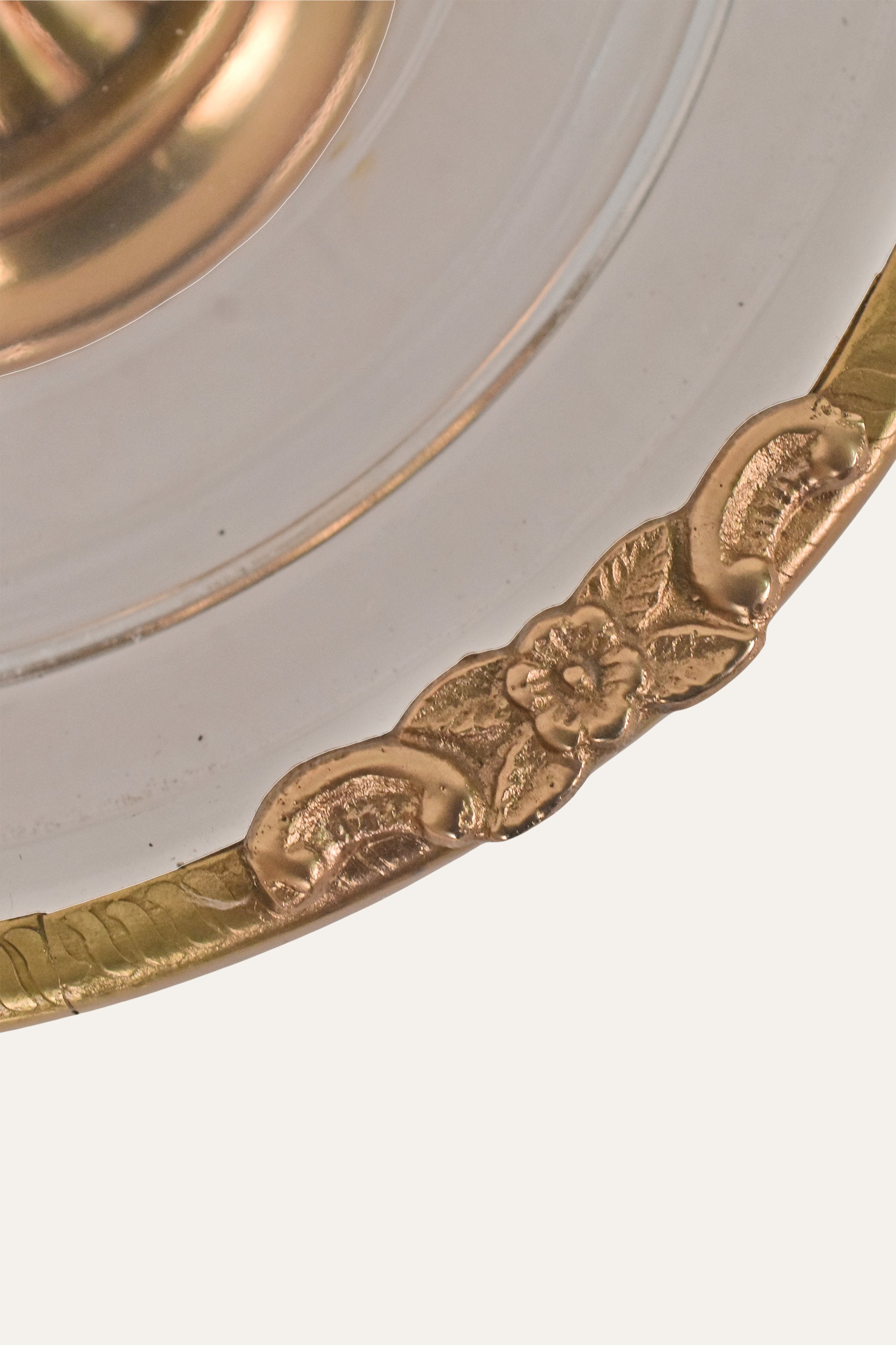 Antique Brass & Glass Cake Stand