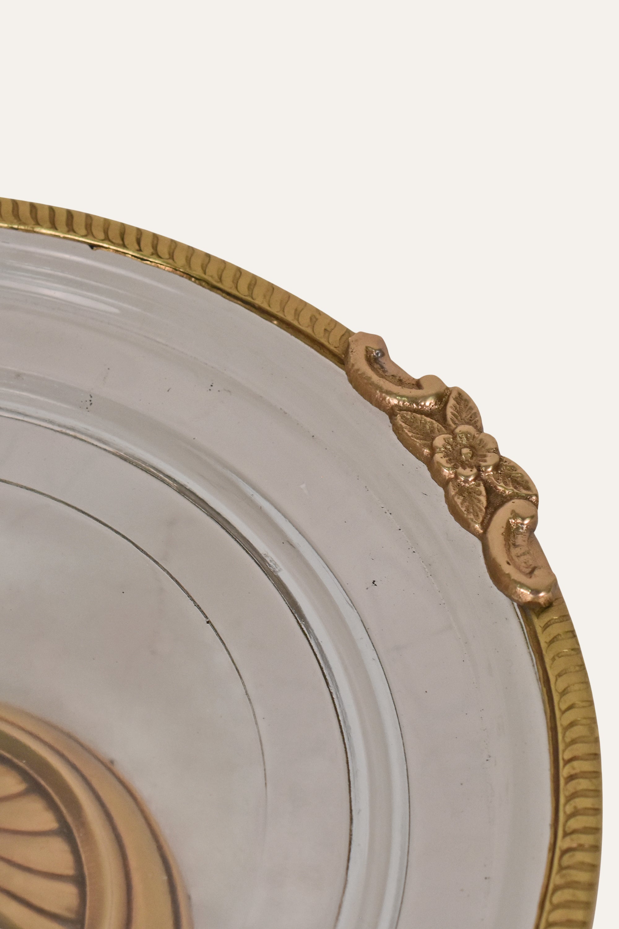 Antique Brass & Glass Cake Stand
