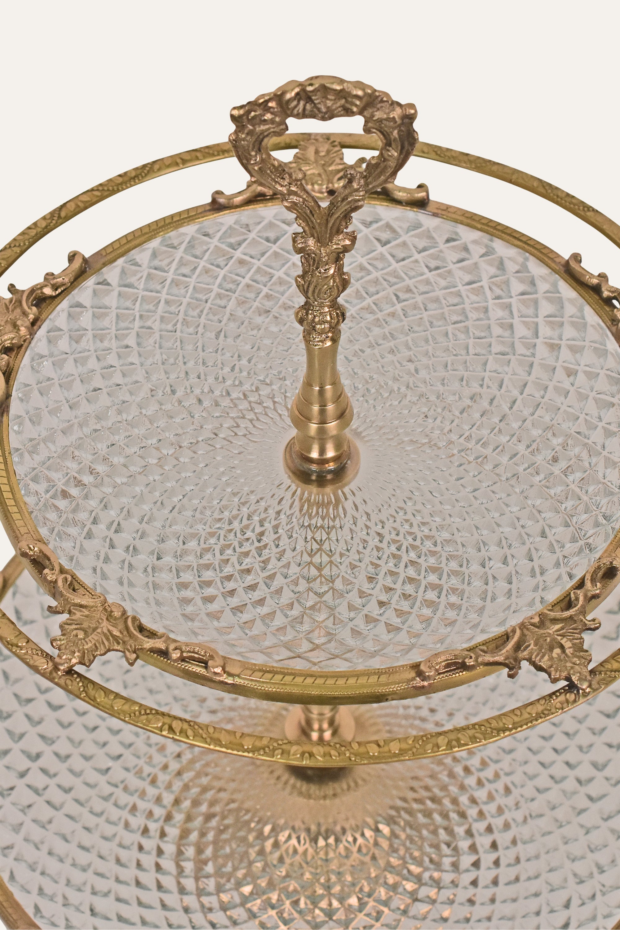 Antique Brass Two-Tier Cake  Stand