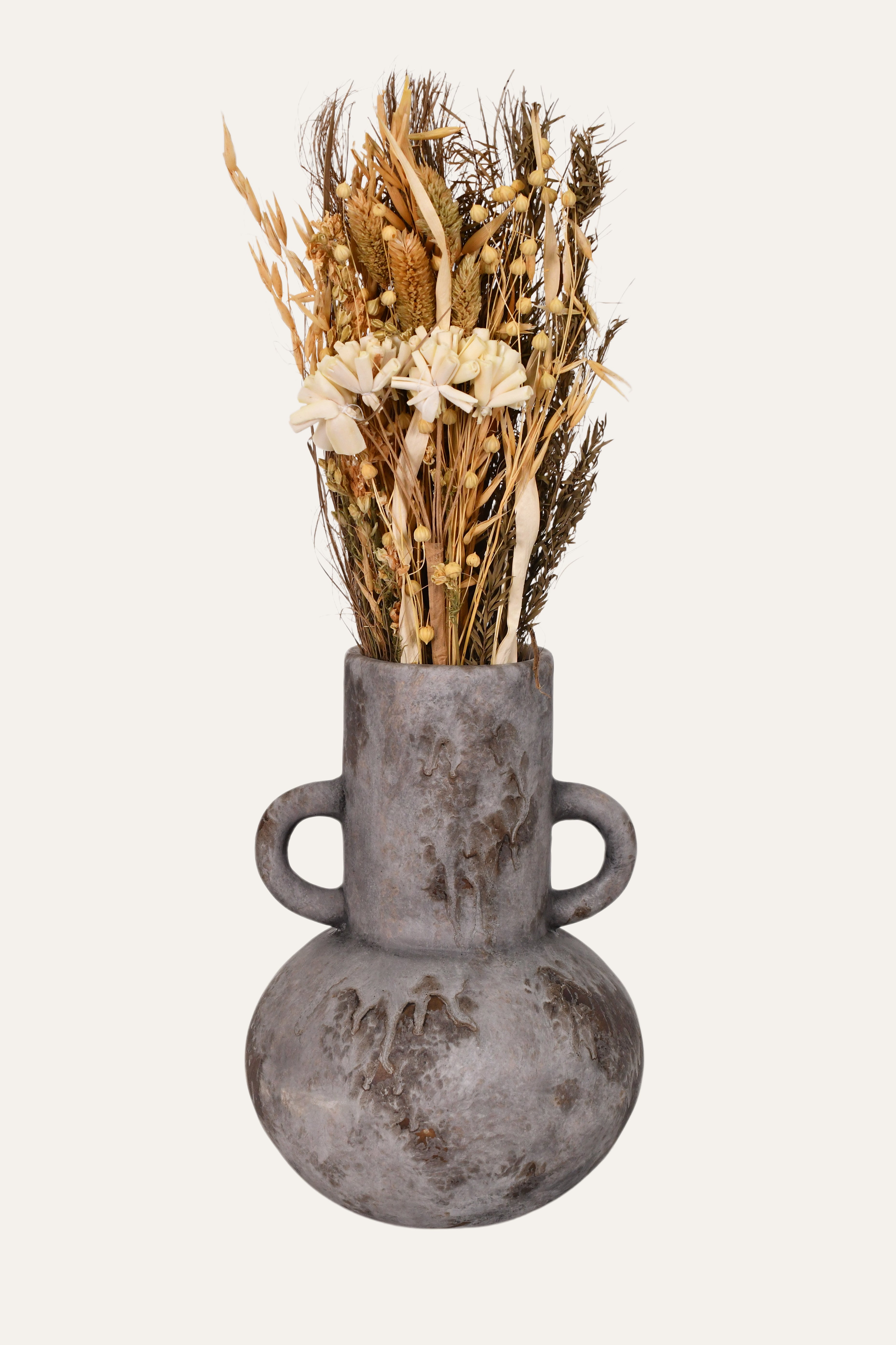 Rustic Double Handle Ceramic Amphora Vase