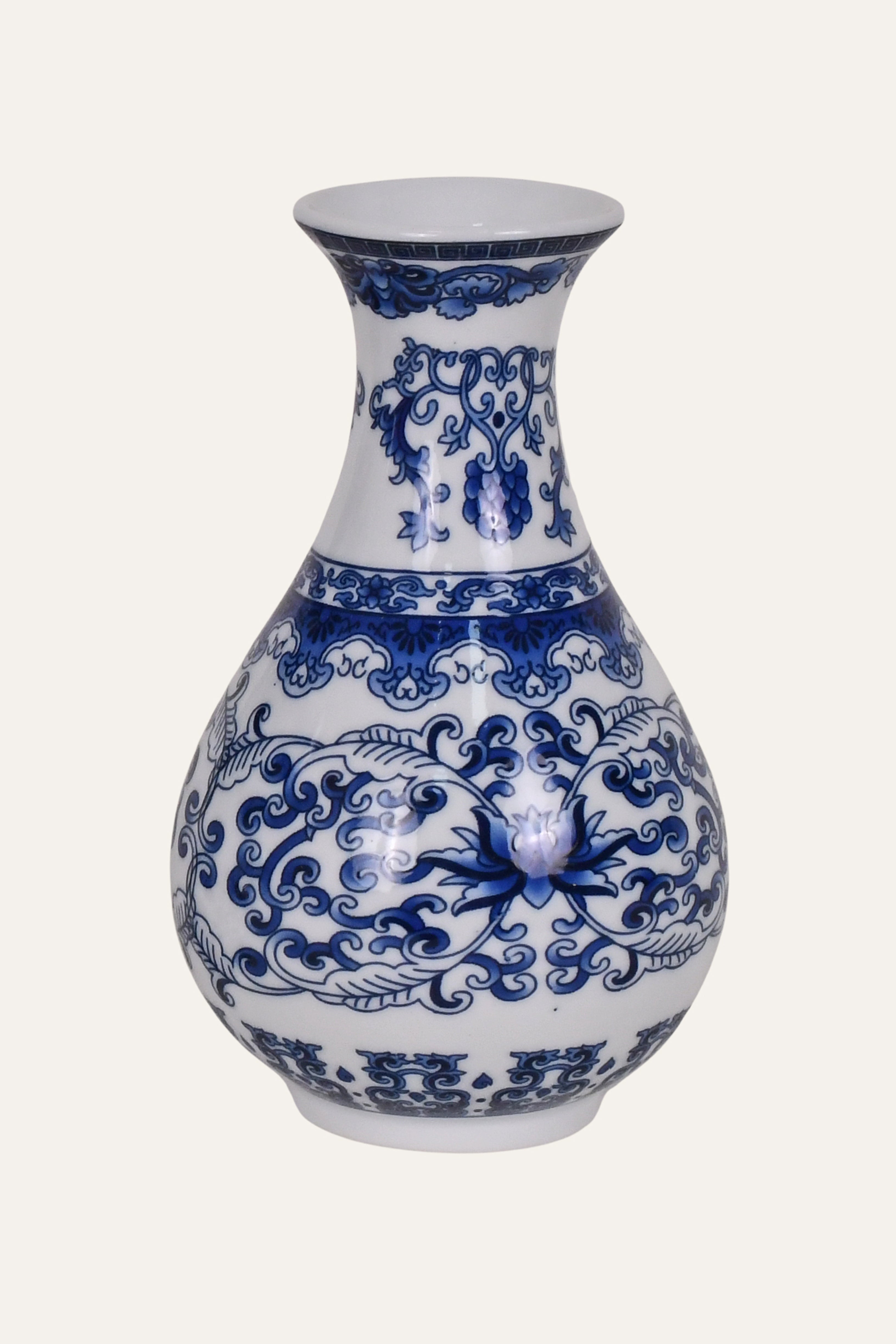 Blue & White Porcelain Chinoiserie Vase