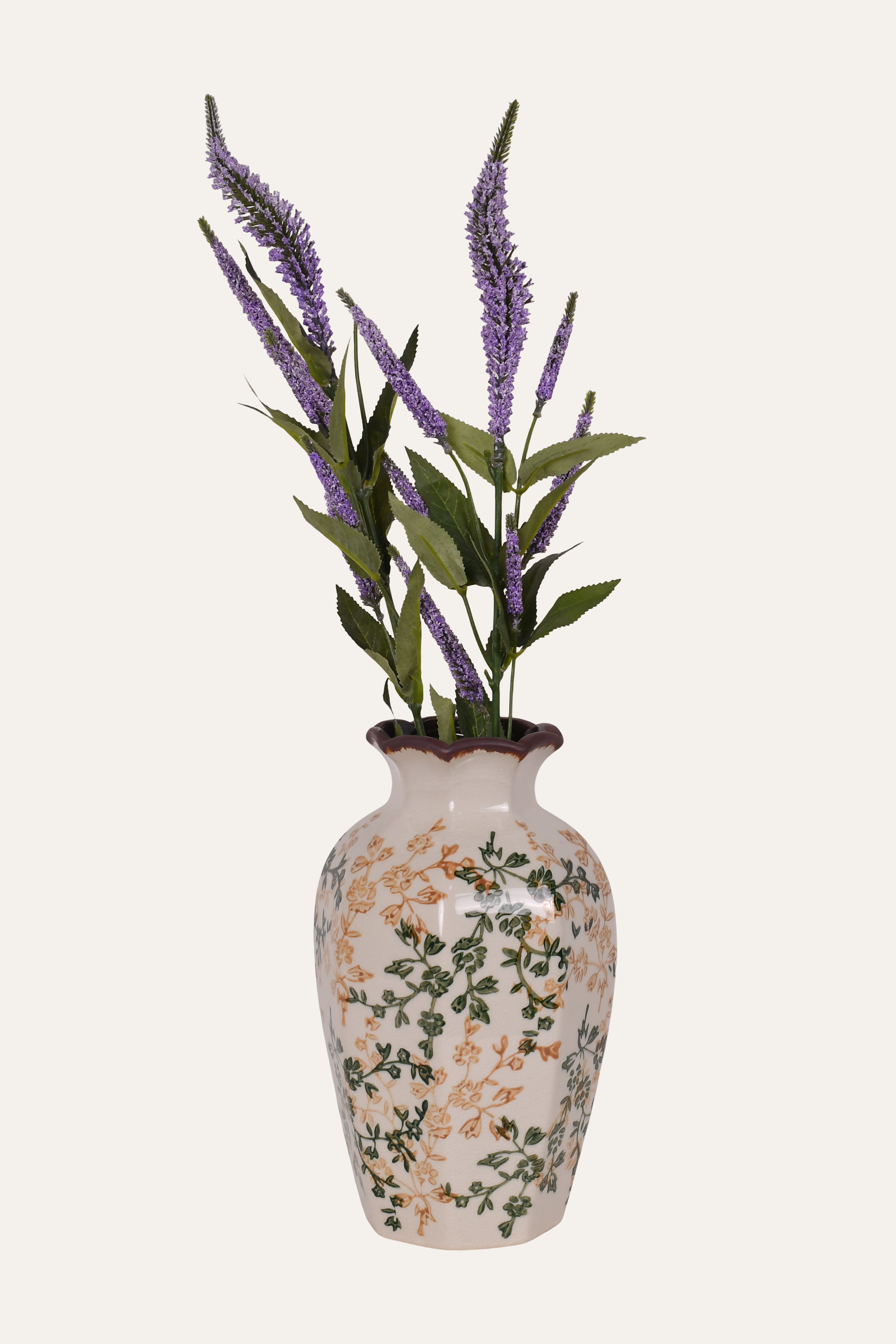 Floral Motif Ceramic Vase