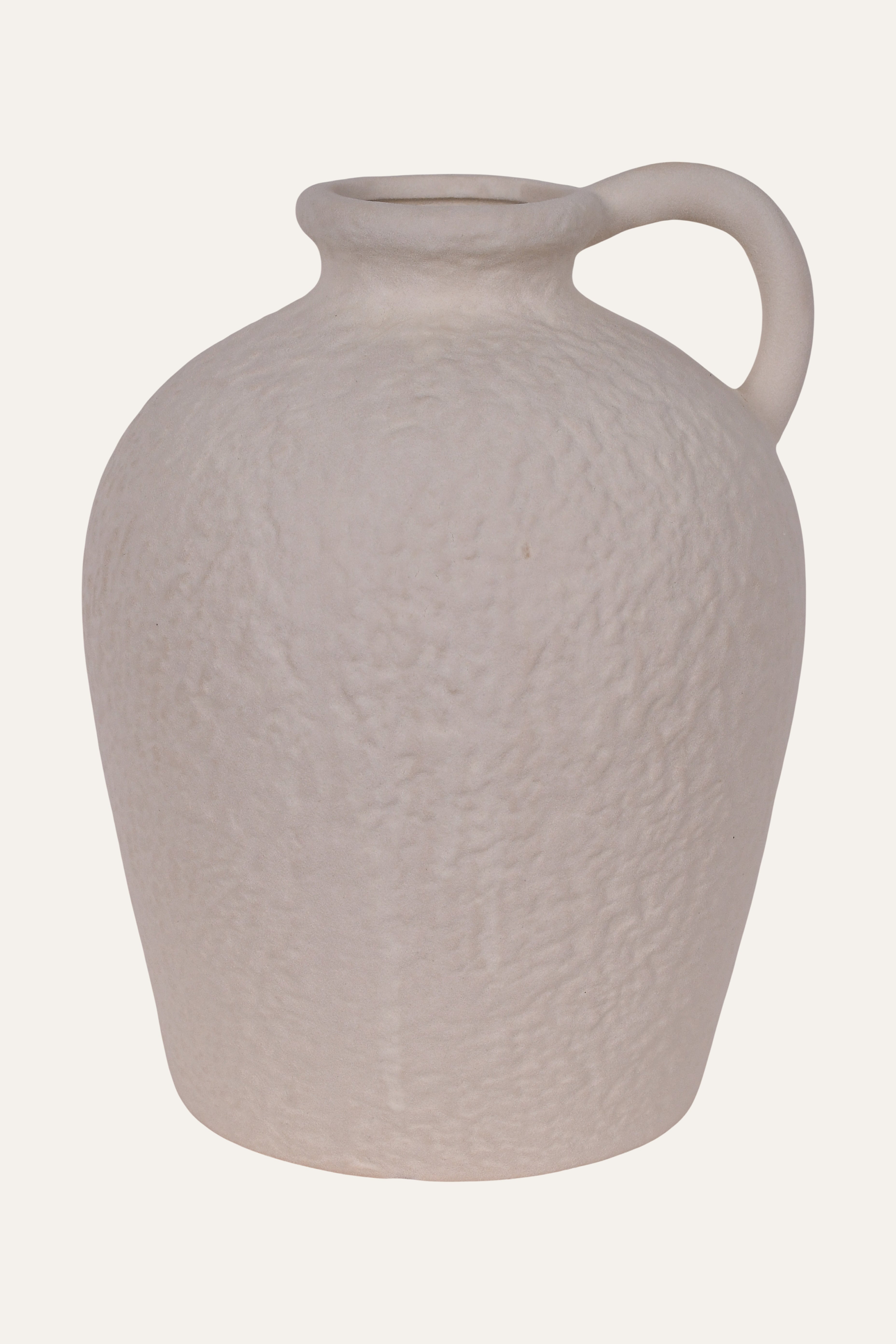 Textured Cream Ceramic Vase - Big