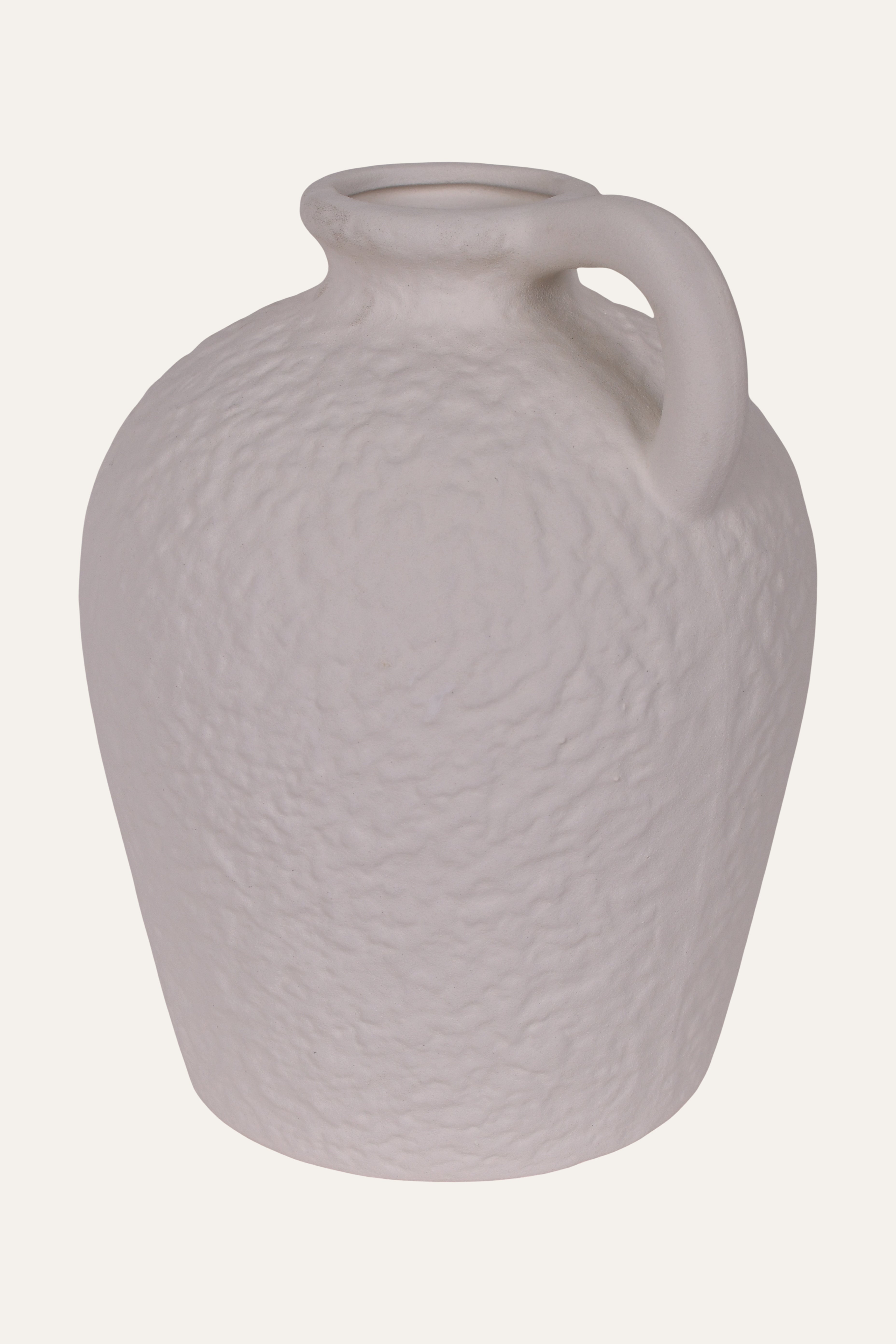 Textured Cream Ceramic Vase - Small