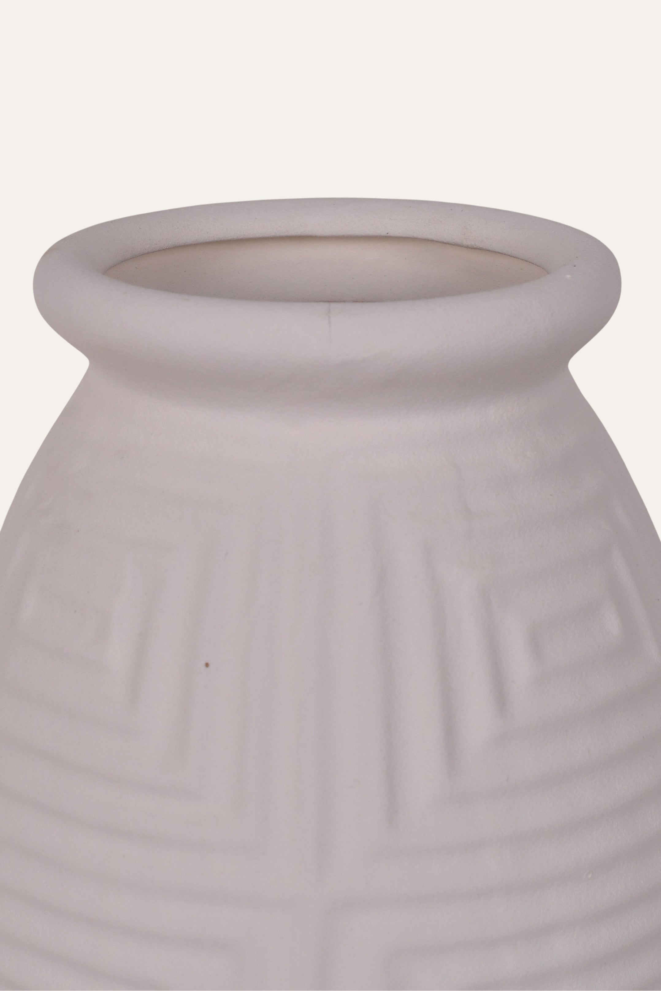 Geometric Embossed Ceramic Vase - Small
