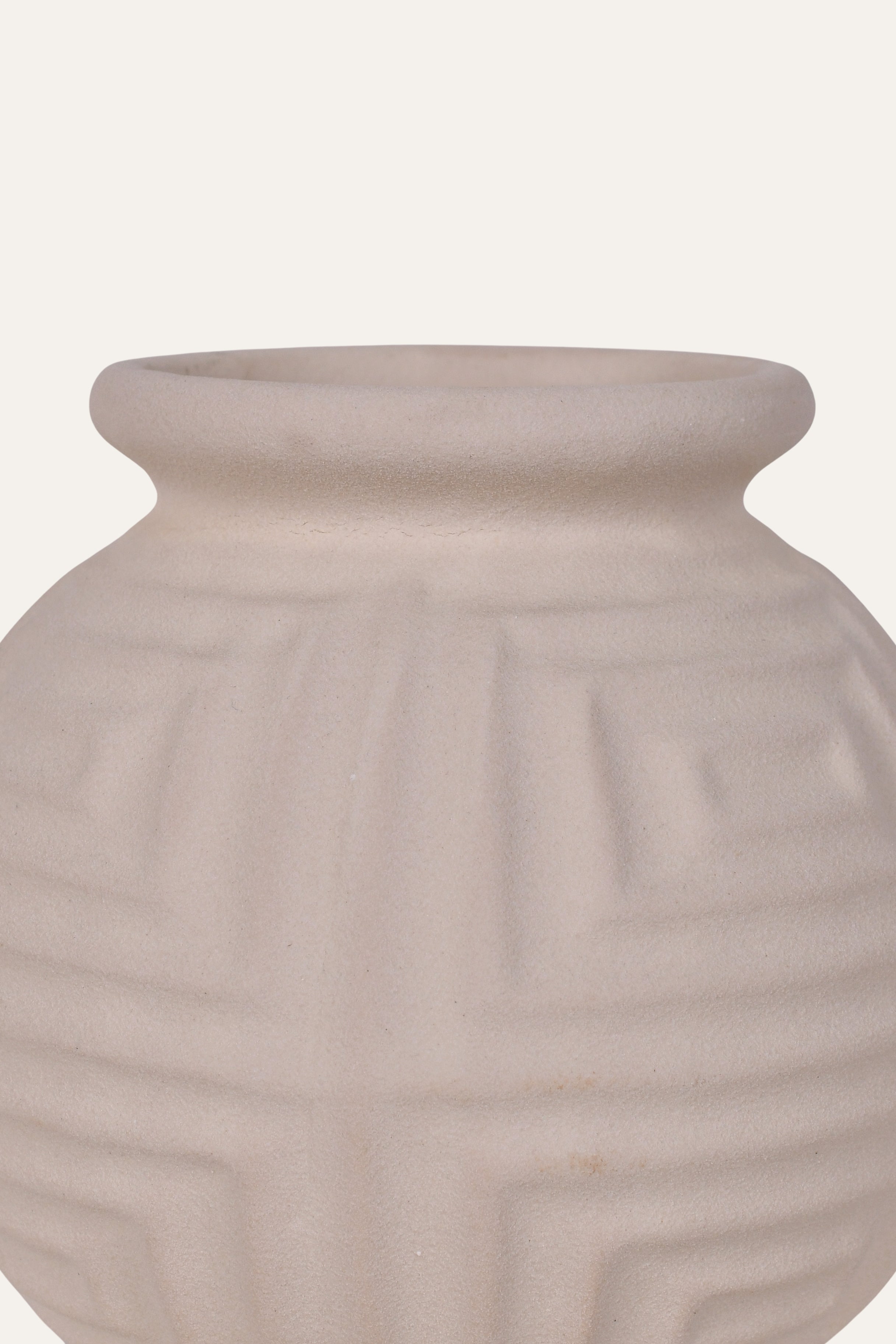 Geometric Embossed Ceramic Vase - Big