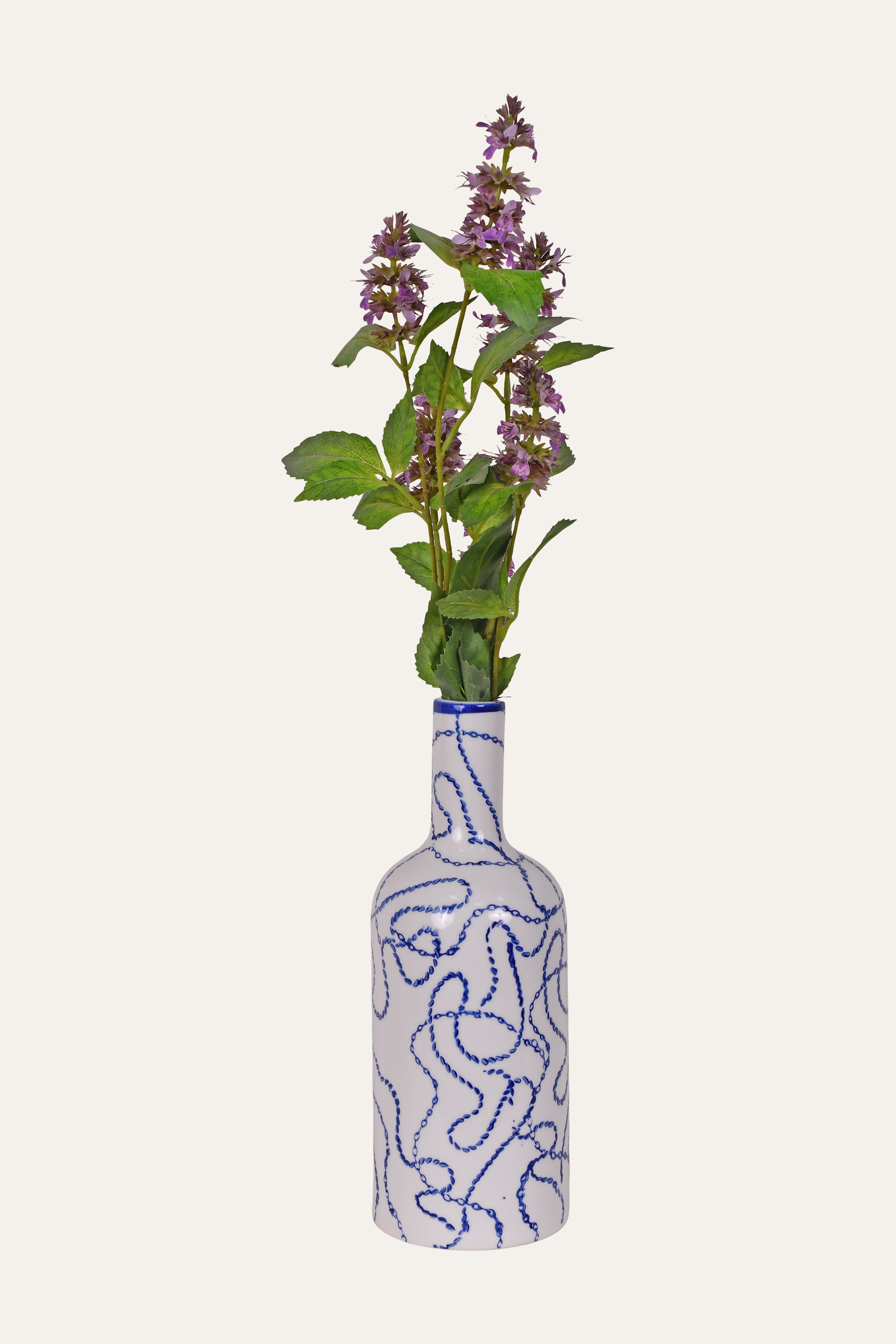 Rope Pattern Bottle Vase Ceramic Vase