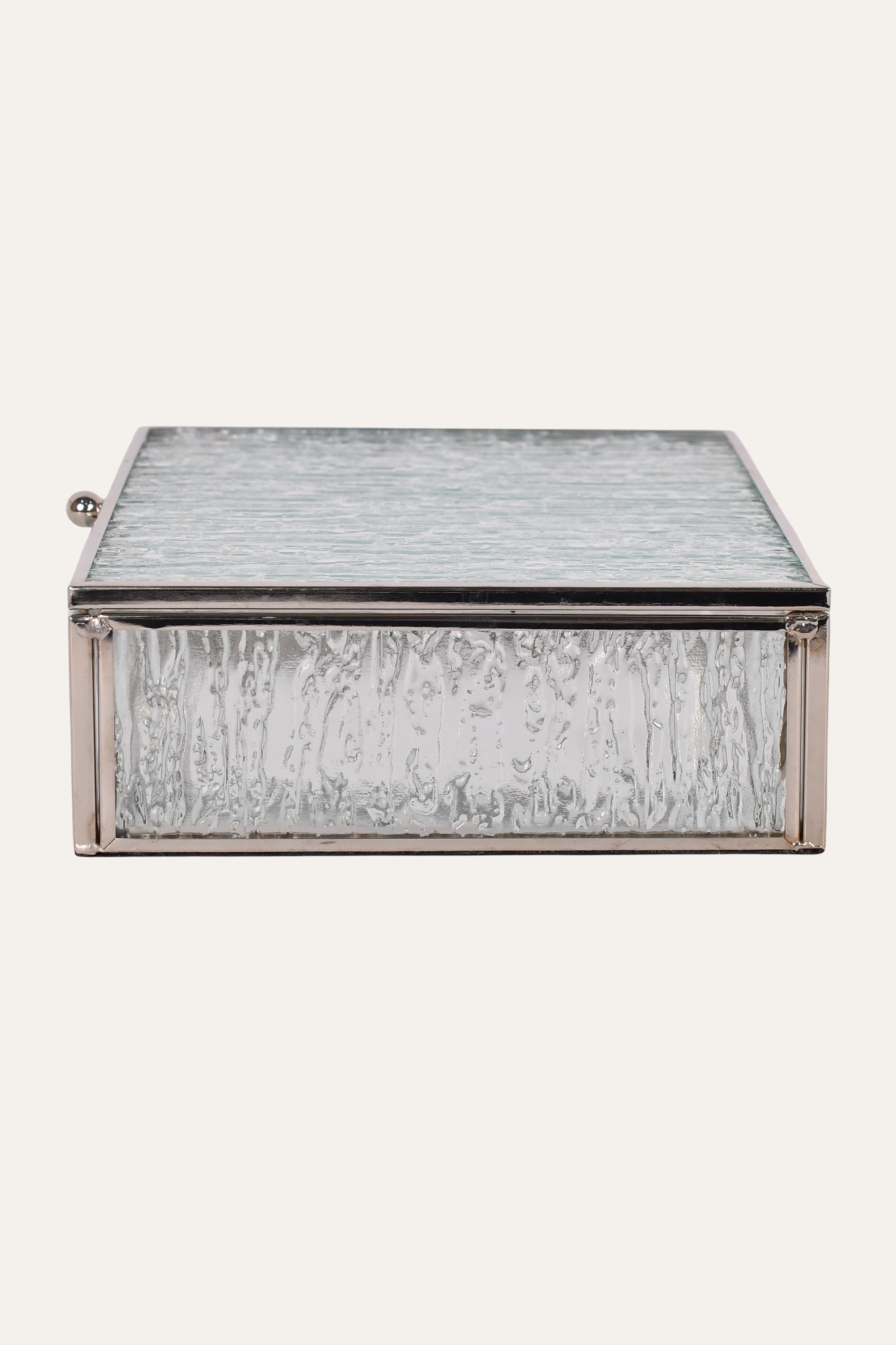 Textured Clear Glass Organiser Box