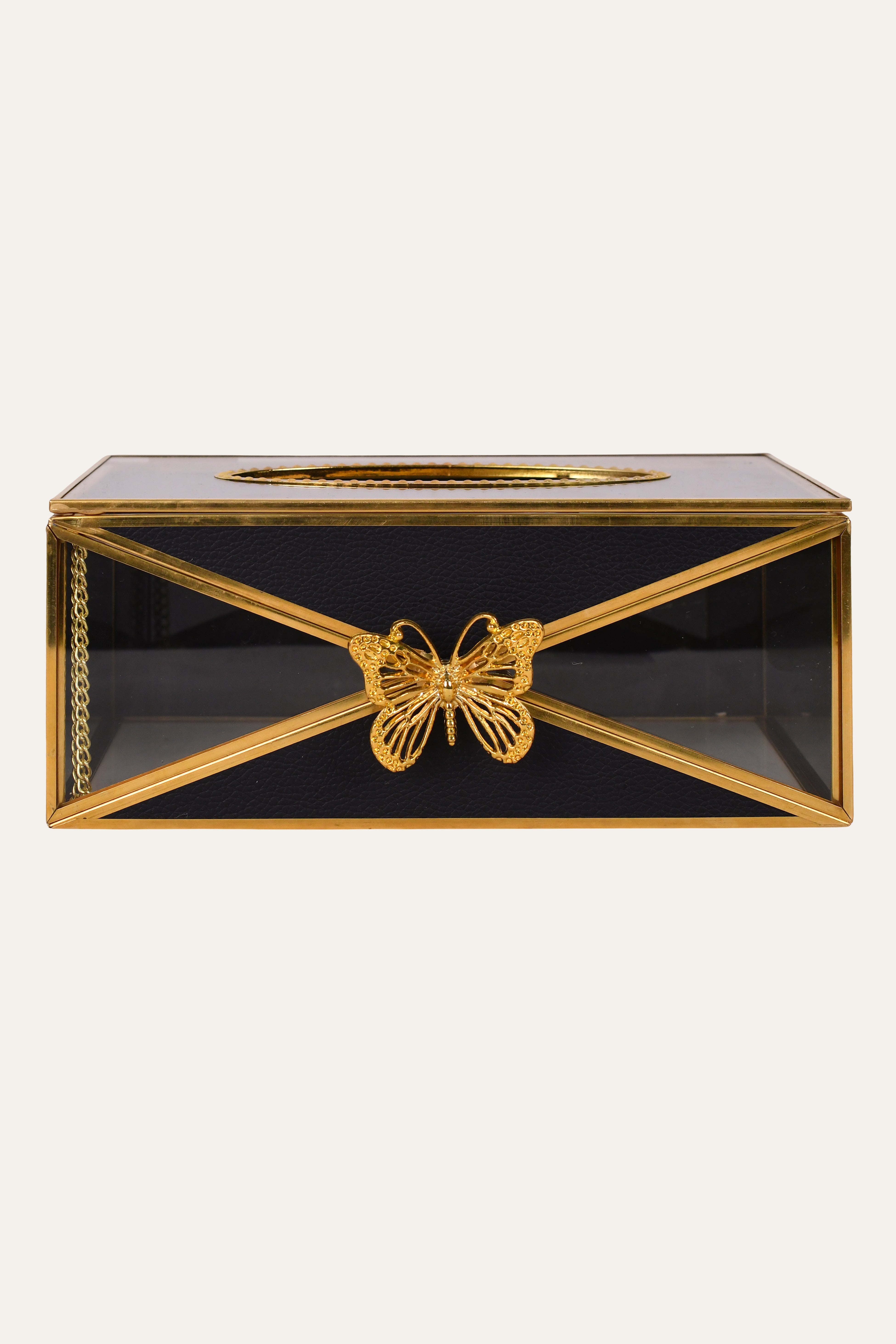 Black Metal & Glass Vanity Box