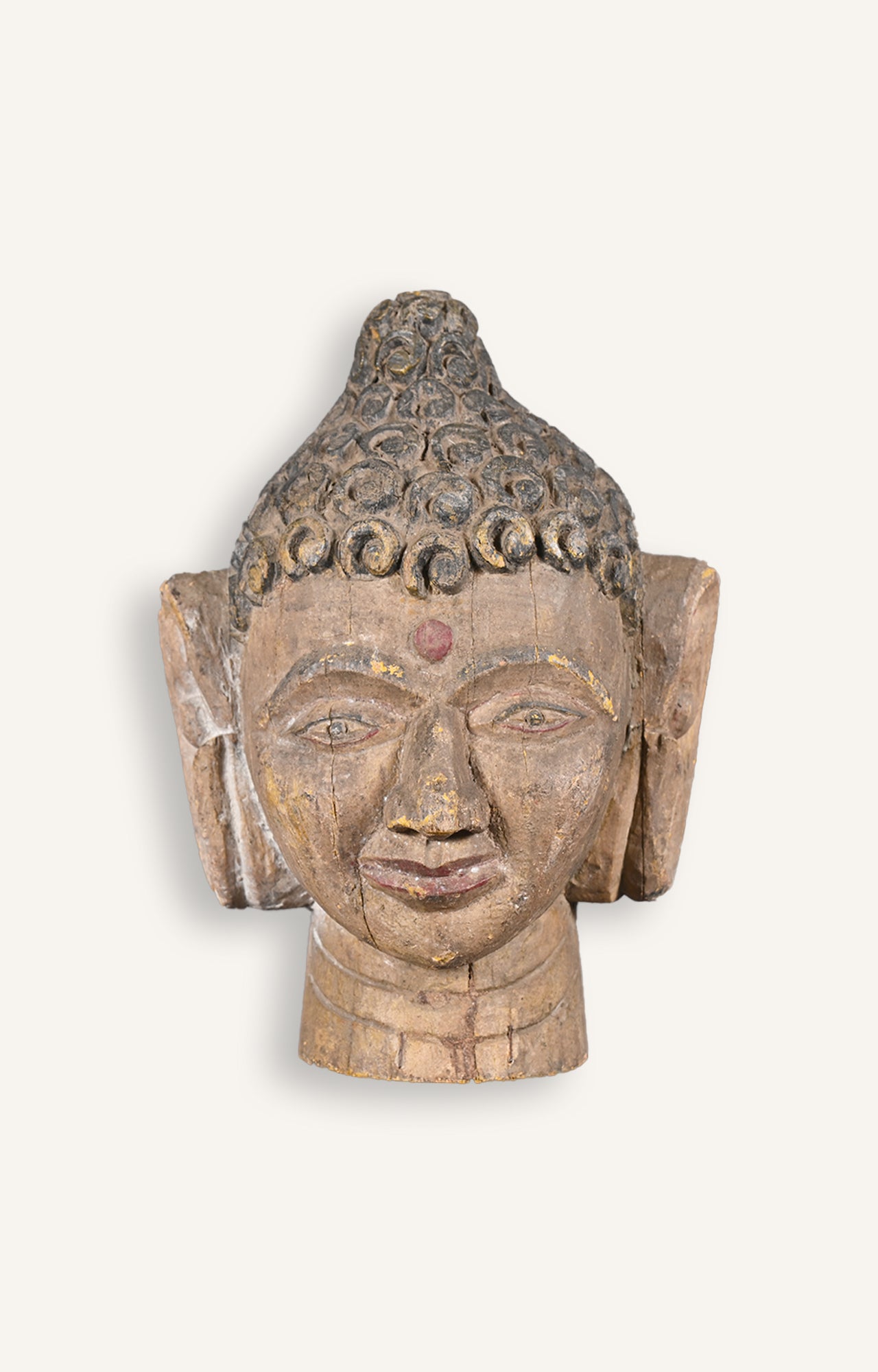 Hand Carved Wooden vintage Buddha Mask