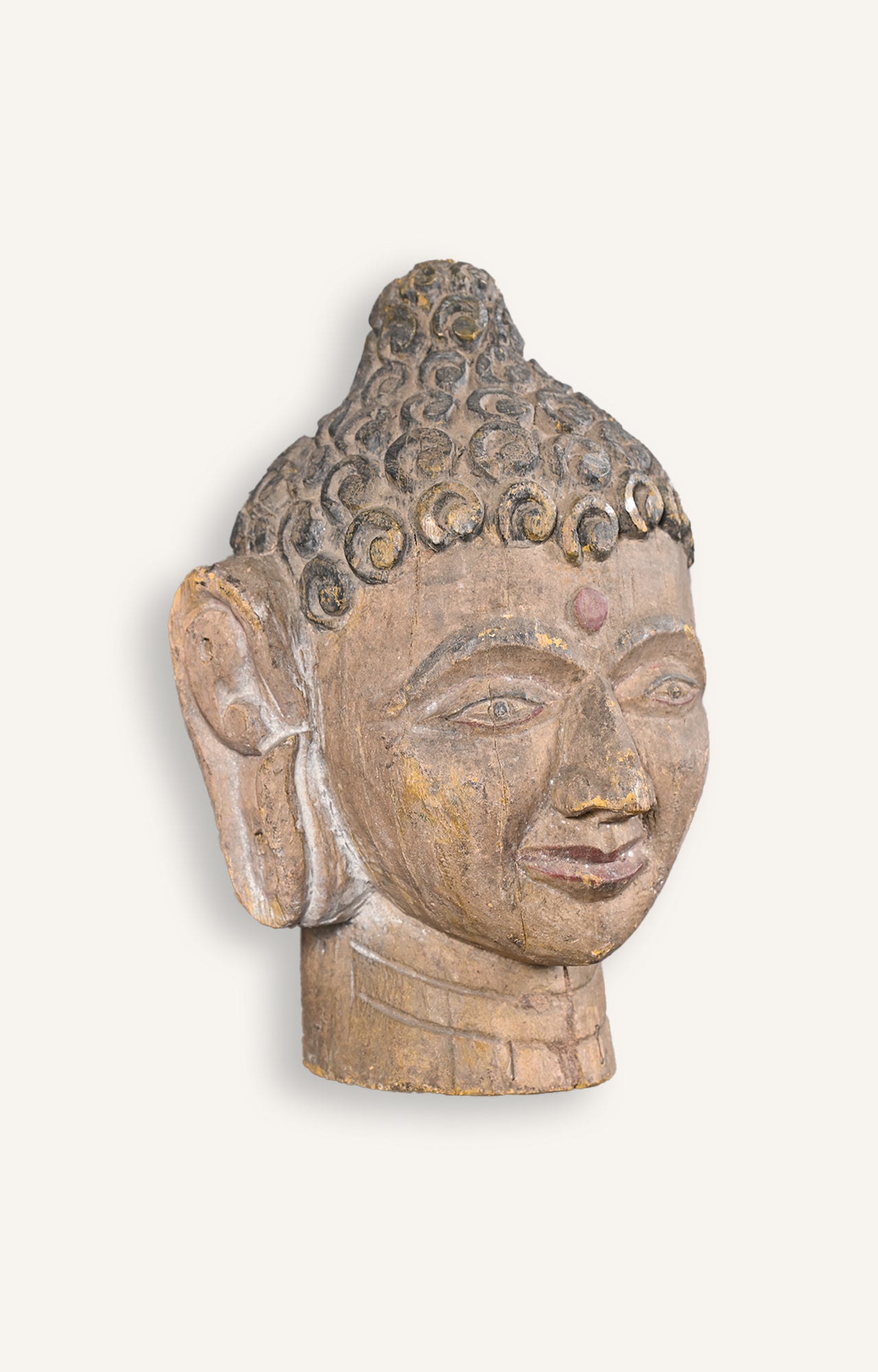 Hand Carved Wooden vintage Buddha Mask