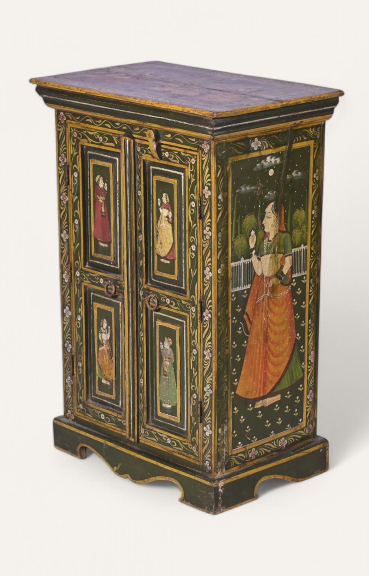 Maharani Hand-Painted Wooden Cabinet
