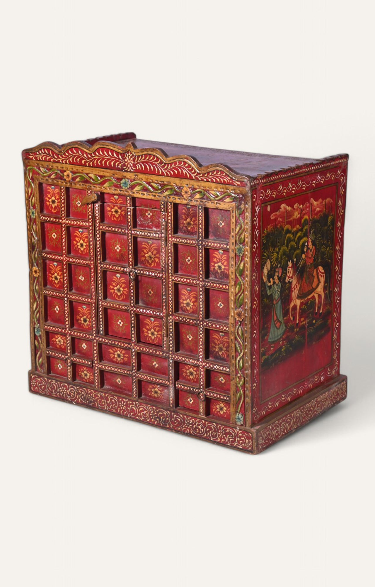 Maharaja Hand-Painted Wooden Cabinet