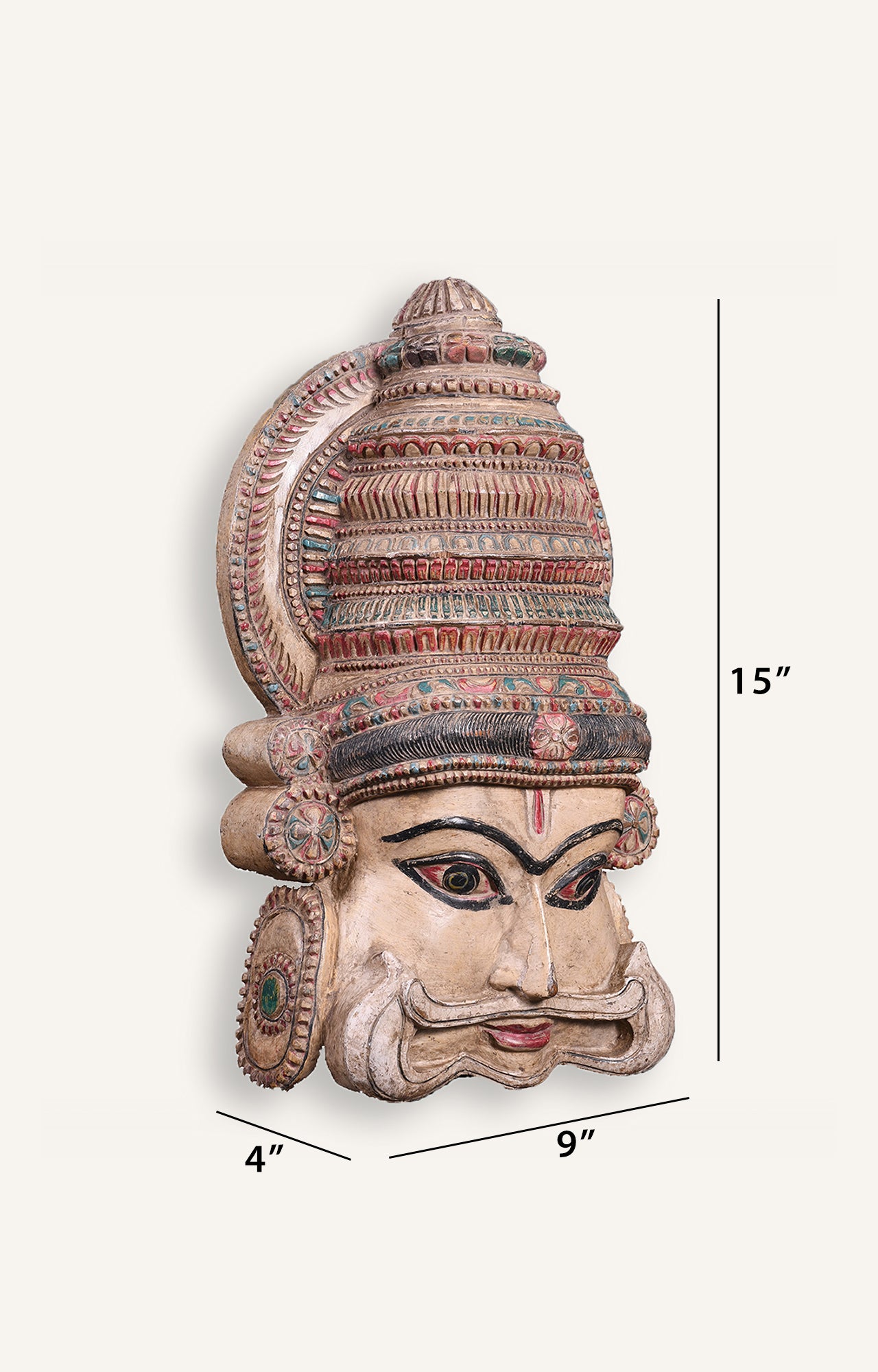 Wooden Kathakali South Indian Mask