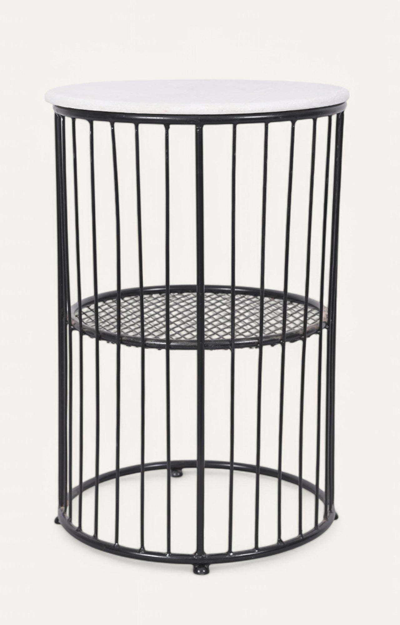 Contemporary Metal & Marble Side Table