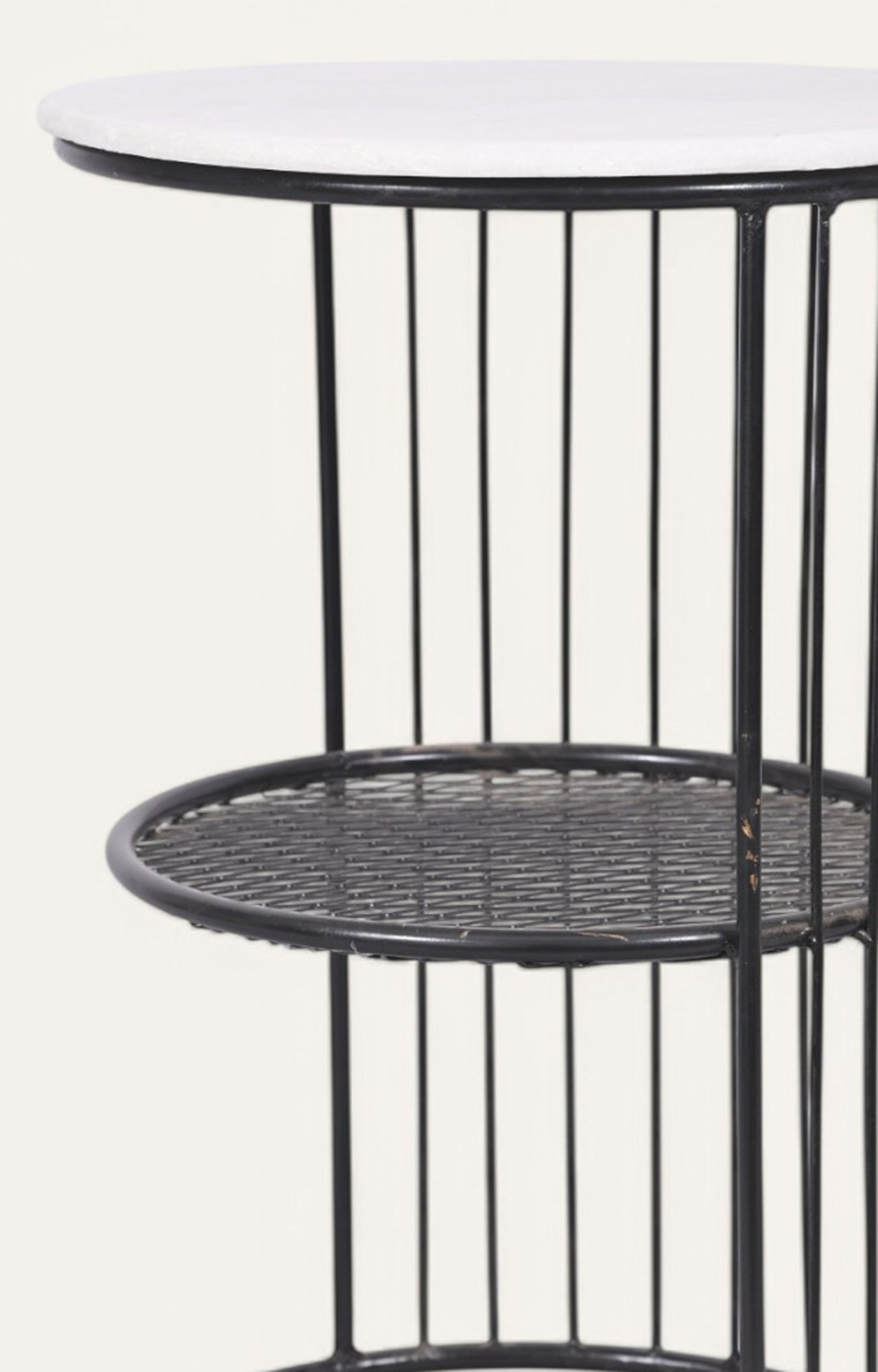 Contemporary Metal & Marble Side Table