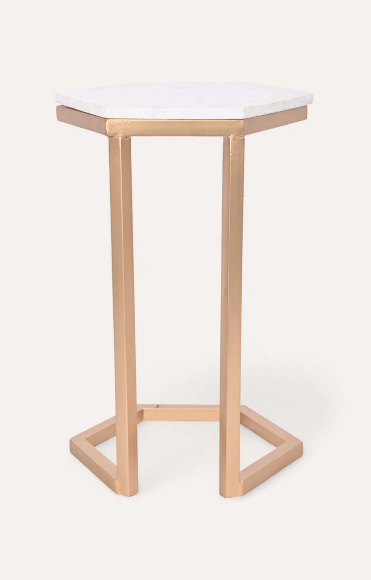 Edgy Handcrafted Iron and Stone Side Table