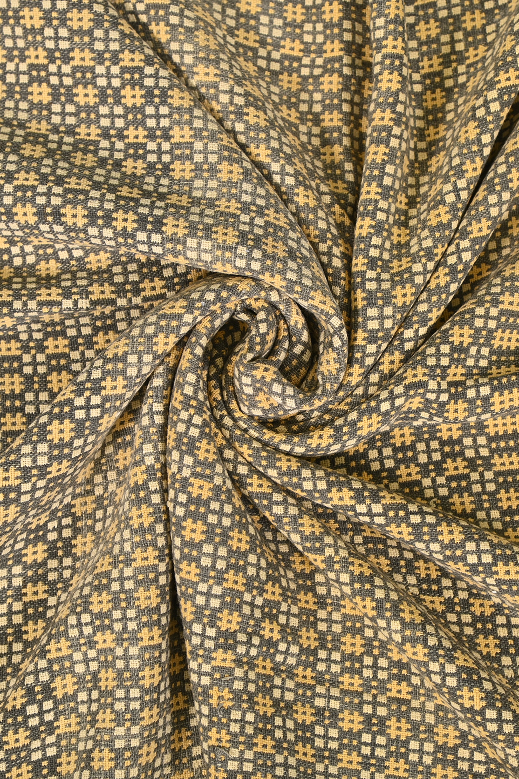Mustard & Black Stripe Reversible Cotton Khes Wall Tapestry