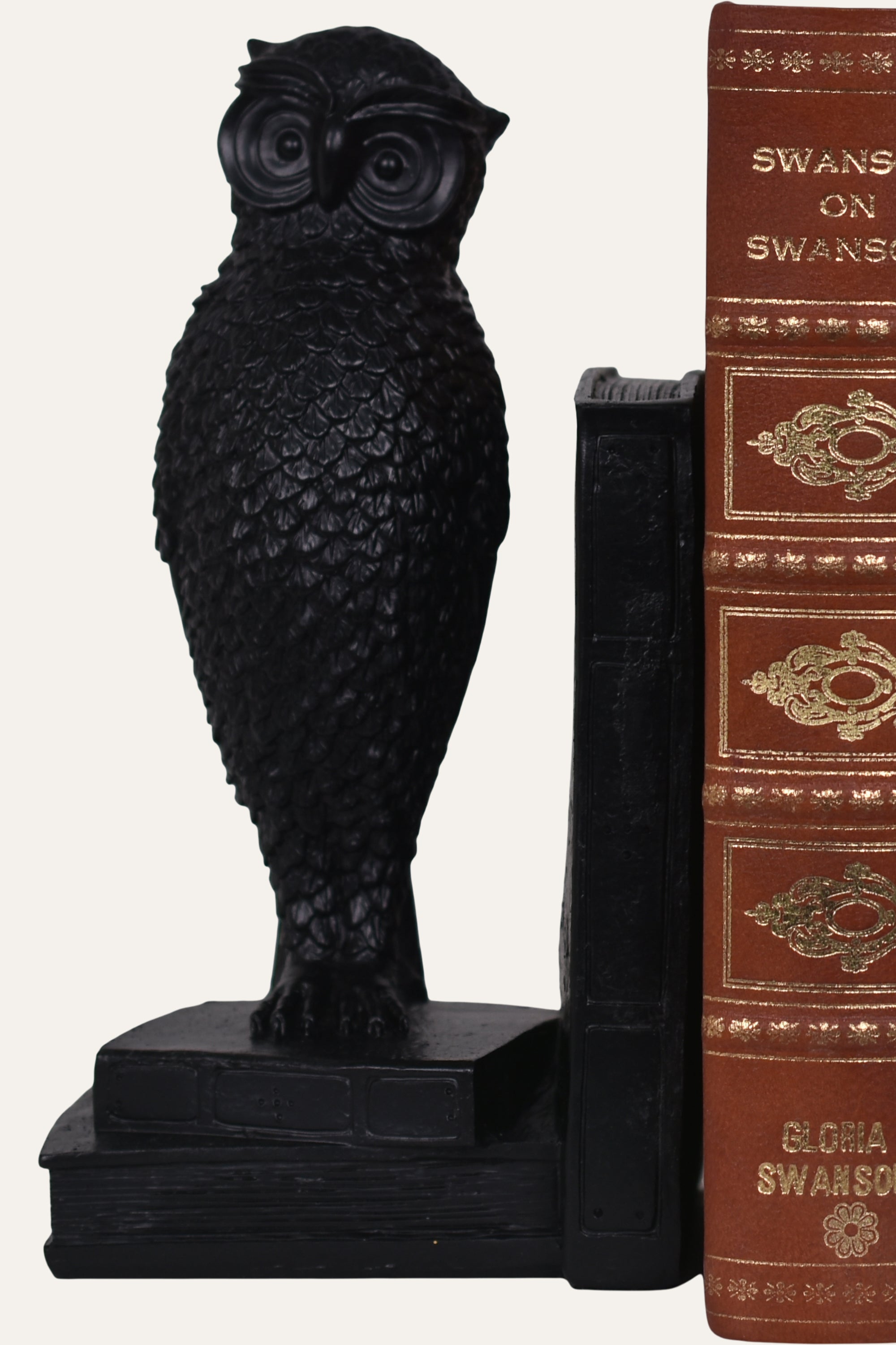 Modern Black Resin Owl Bookends