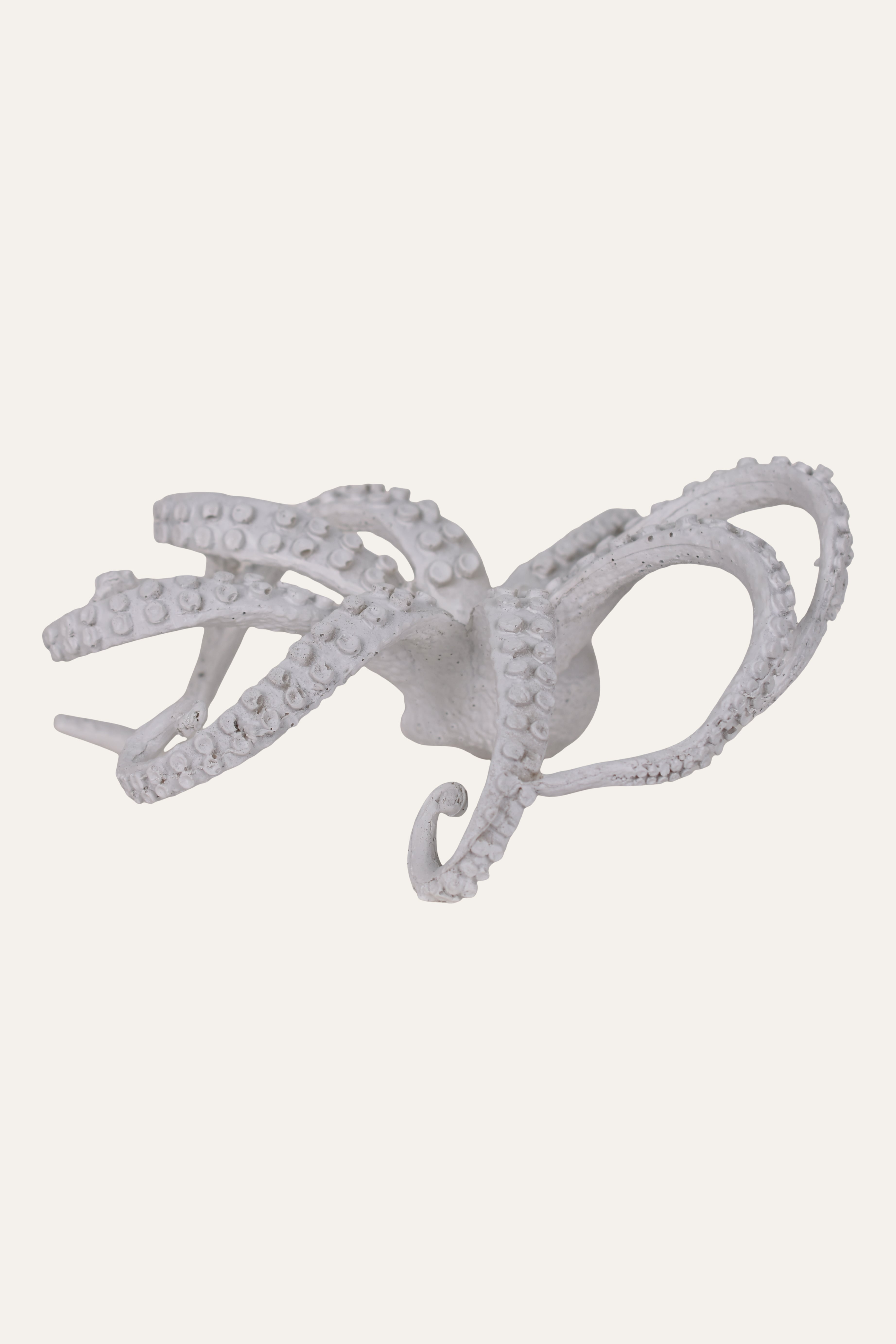 Decorative White Resin Octopus Sculpture Coastal Table Décor