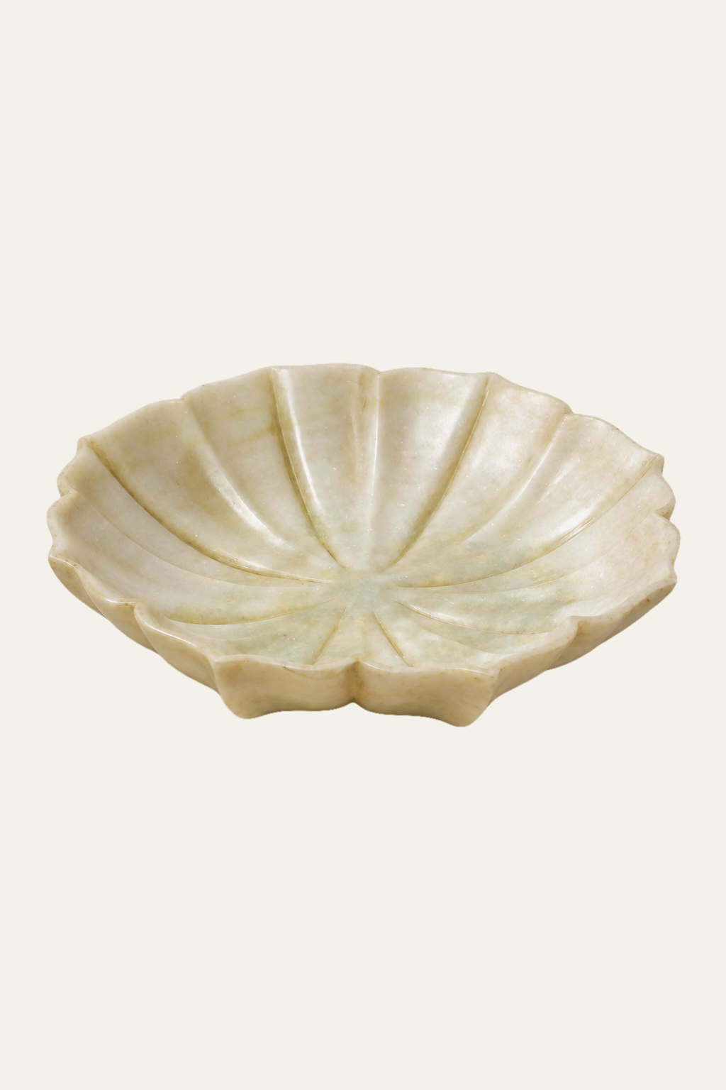 White Fluted Decorative Bowl with Sculptural Petal Form