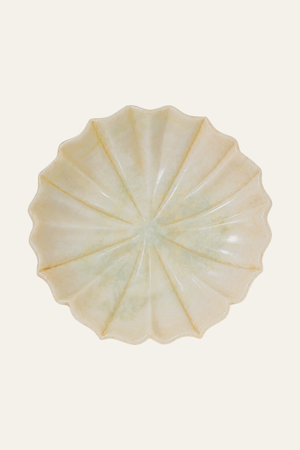 White Fluted Decorative Bowl with Sculptural Petal Form