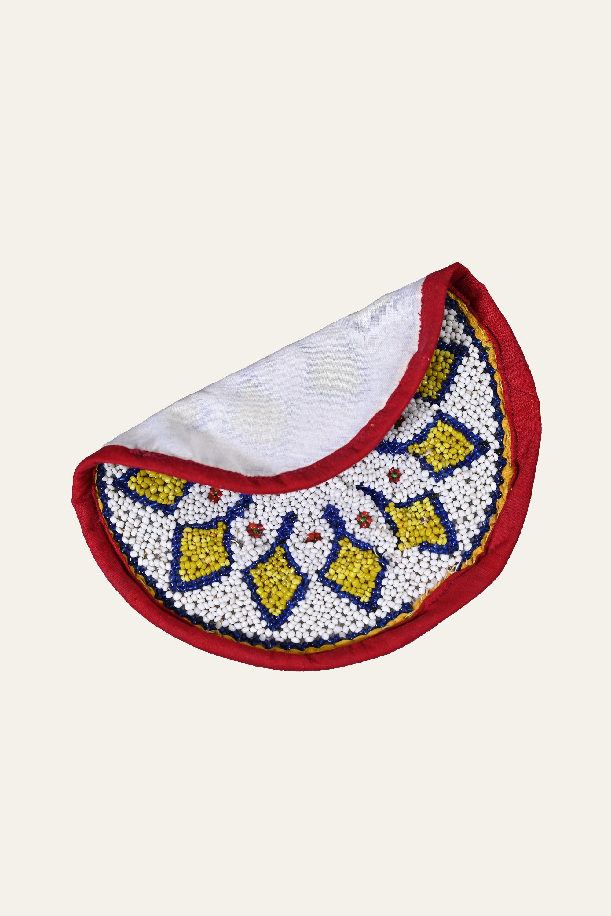 Decorative Beaded Floral Textile Panel