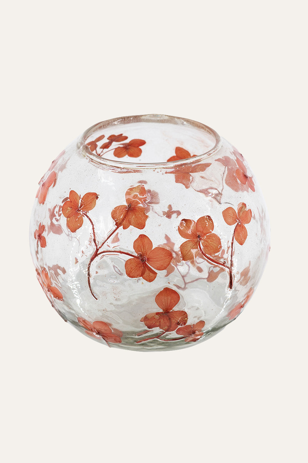 Decorative Floral Glass Votive Holder