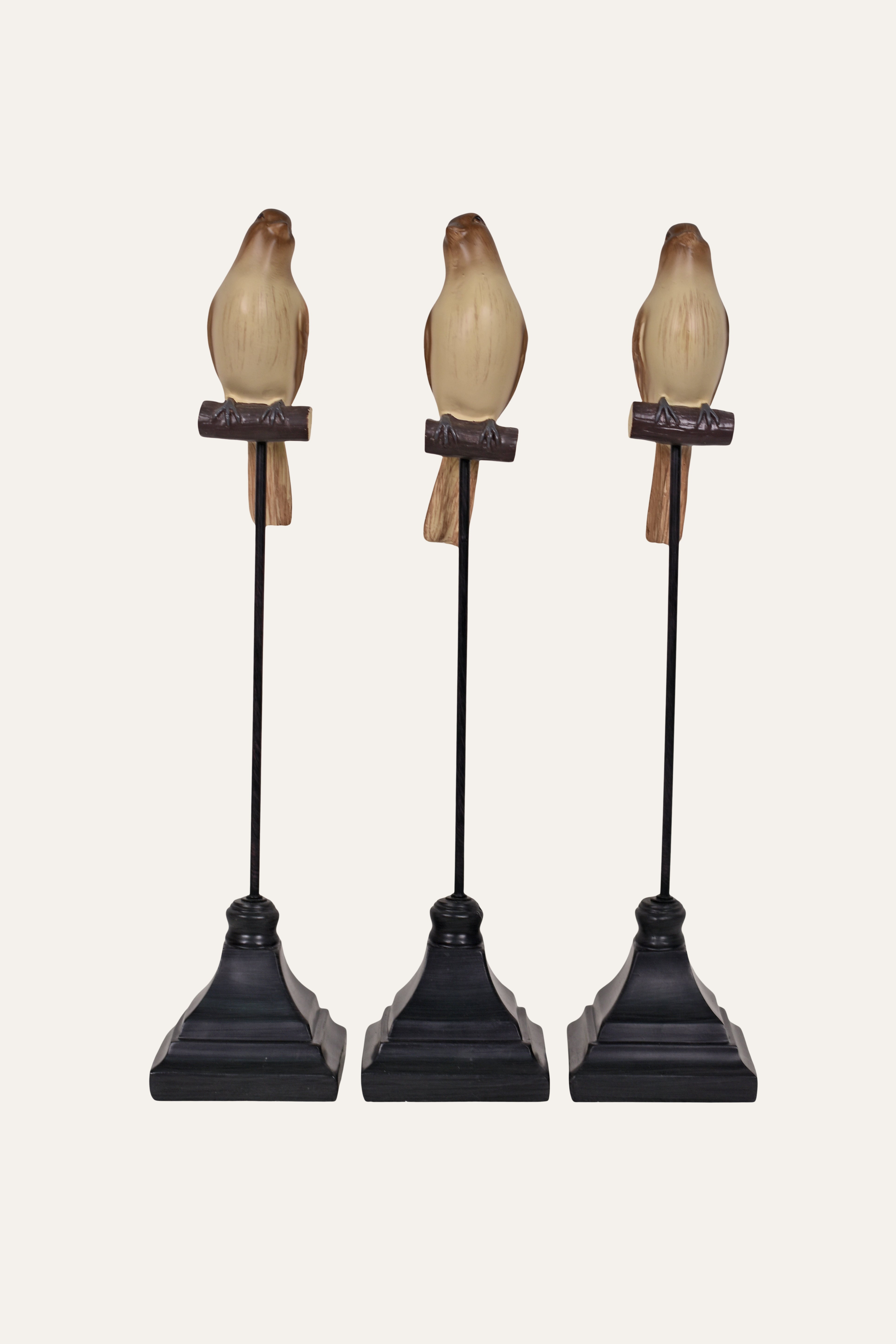 Decorative resin bird sculptures
