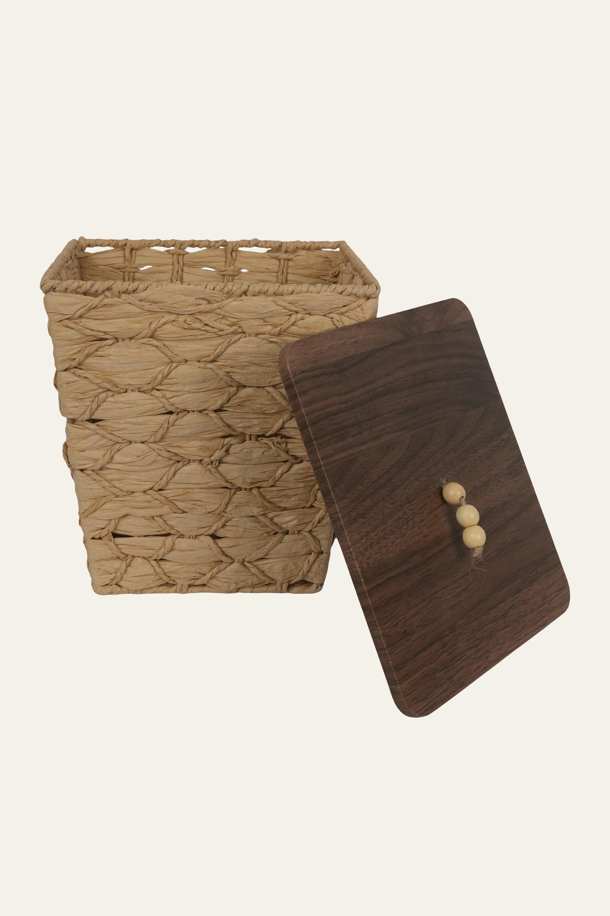 Decorative storage basket with lid for home and office use