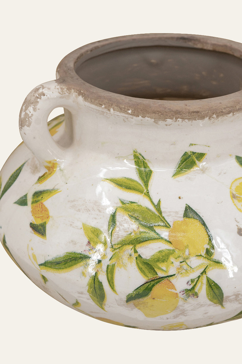 Citrus Floral Pottery Vase
