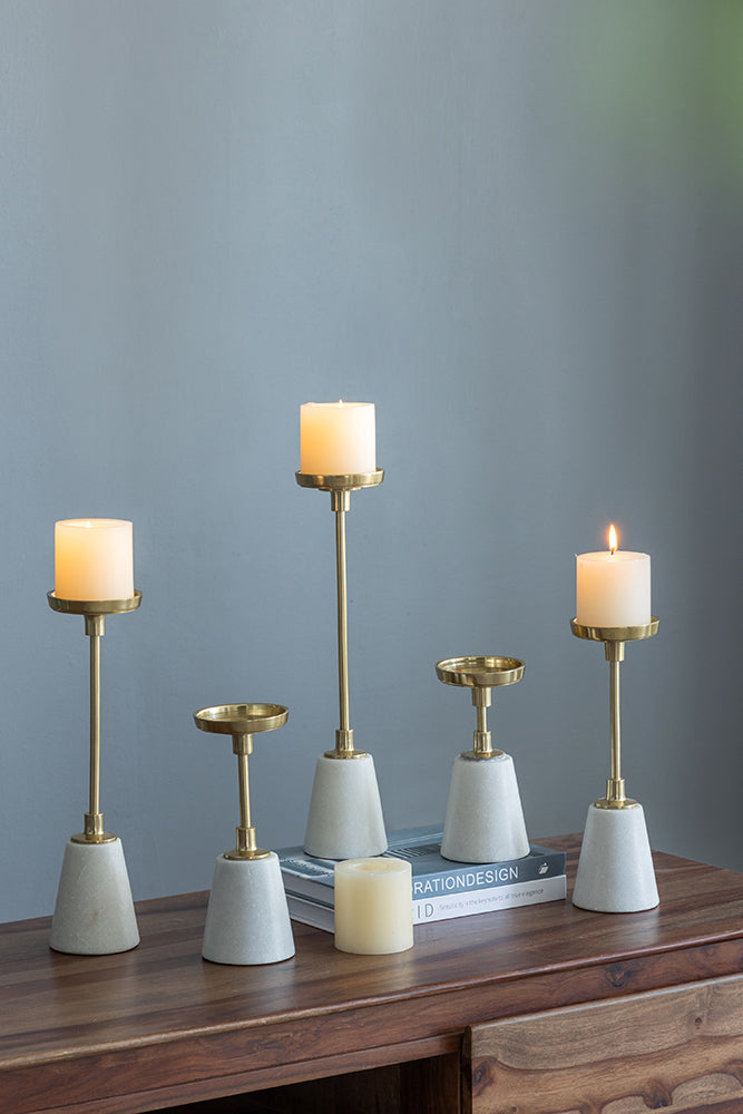 Candle Holder with Marble Base