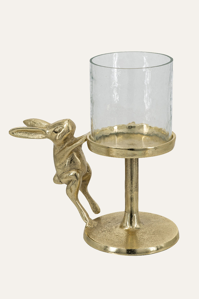 Decorative candle holder with rabbit 