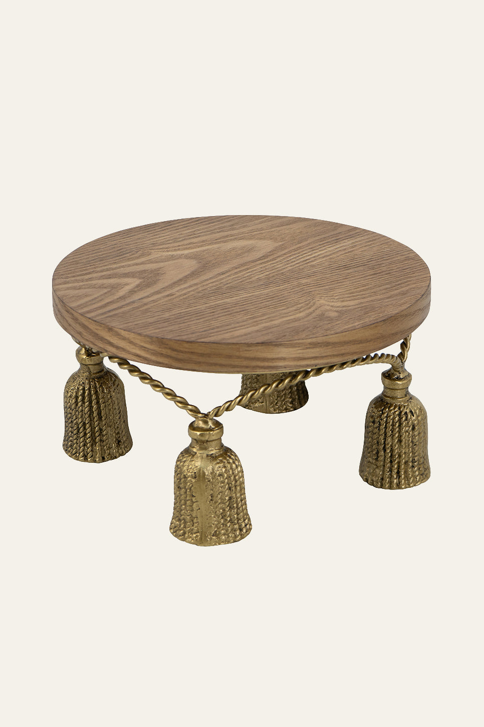 Decorative Wooden Stool with Tassels