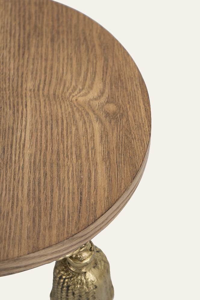 Wooden Stool with Tassels