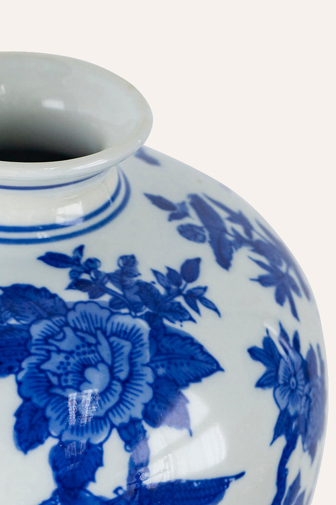 floral patterns white ceramic jar 