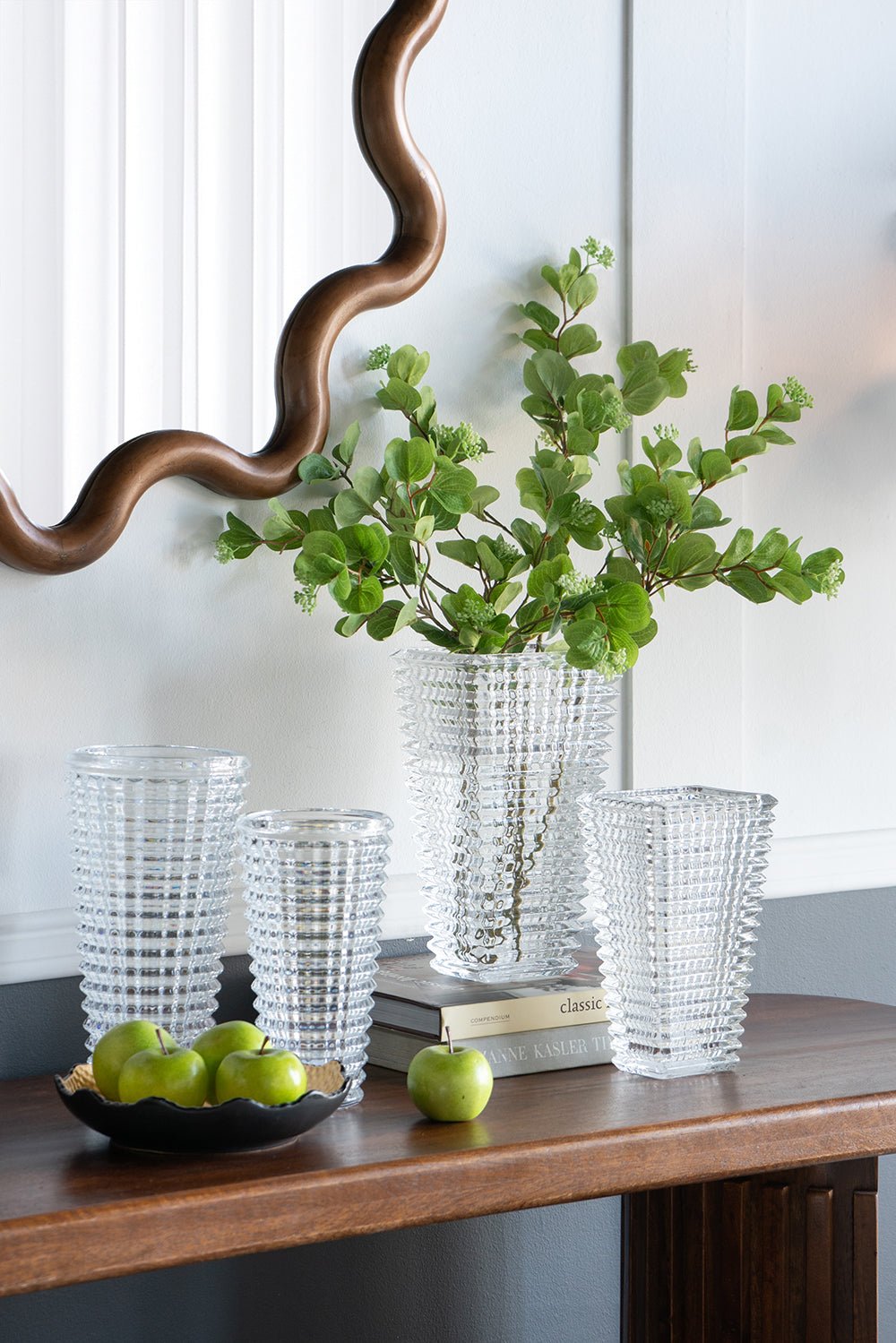 Textured Glass Flower Vase