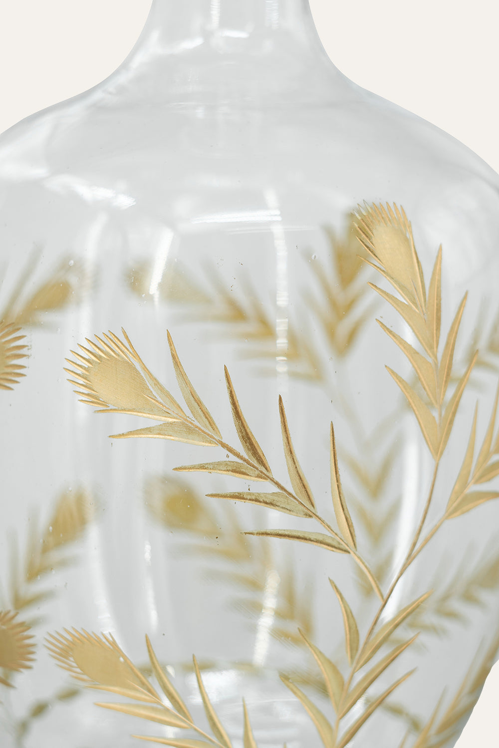 Decorative vase with gold leaf