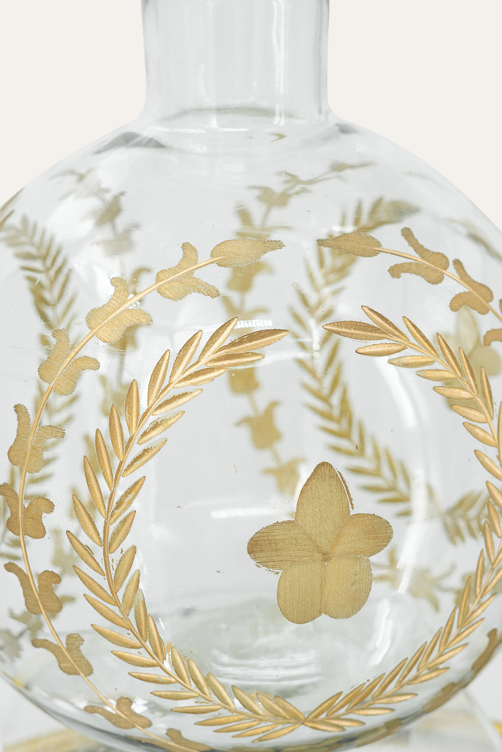 Decorative glass item with gold leaf
